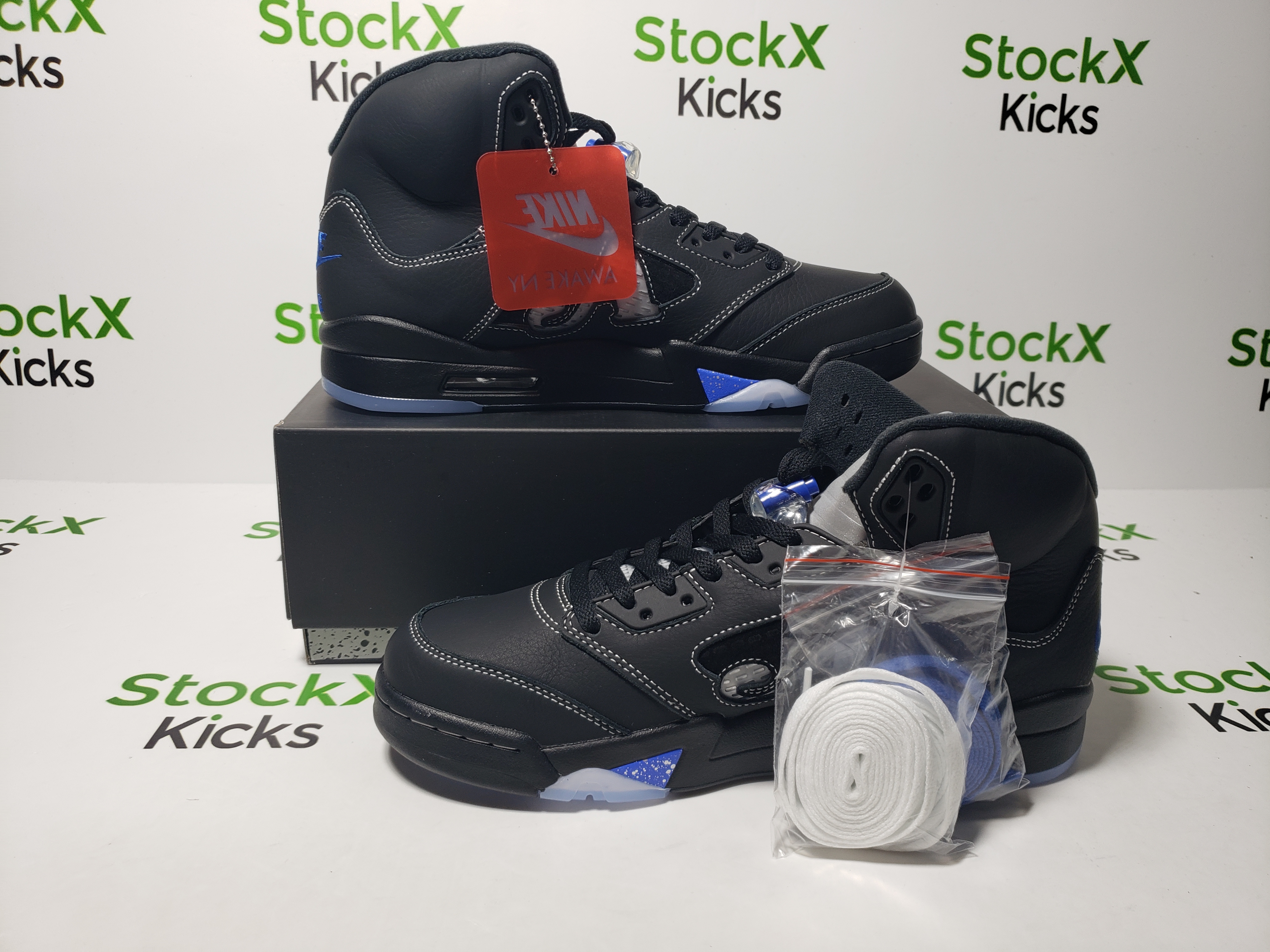 PK God Batch Air Jordan 5 Retro x Awake NY 'Black Racer Blue' DV4982-004 review Stockxkicks 02