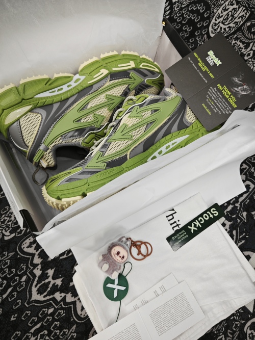 Off White Be Right Back Sneakers Military Green Grey OMIA295F24 FAB001 0038 review 