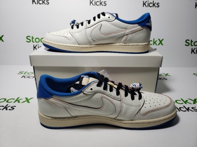PK God Batch Air Jordan 1 Retro Low OG SP Fragment x Travis Scott Sail Military Blue DM7866-104 review Stockxkicks 01