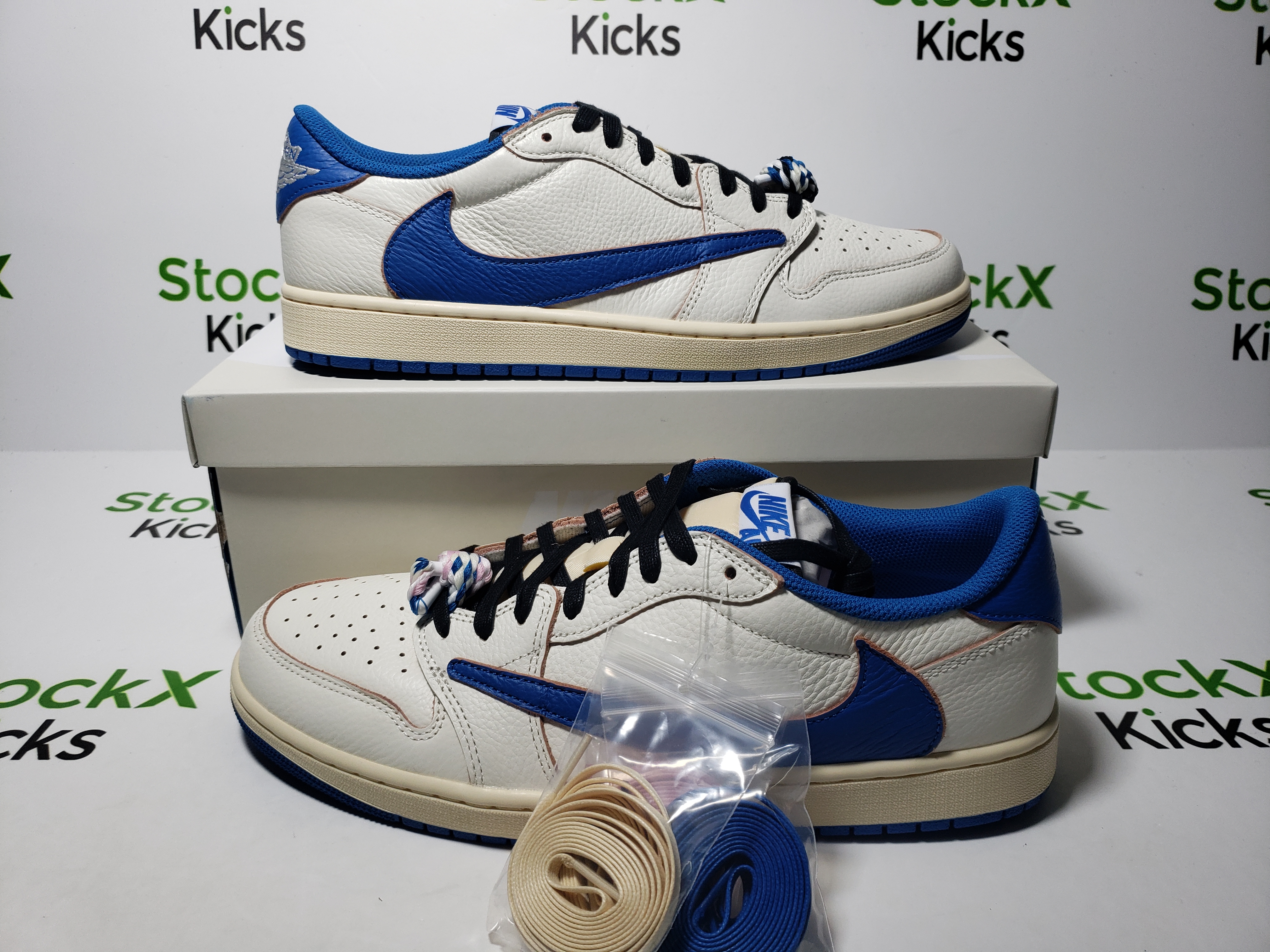 PK God Batch Air Jordan 1 Retro Low OG SP Fragment x Travis Scott Sail Military Blue DM7866-104 review Stockxkicks 03