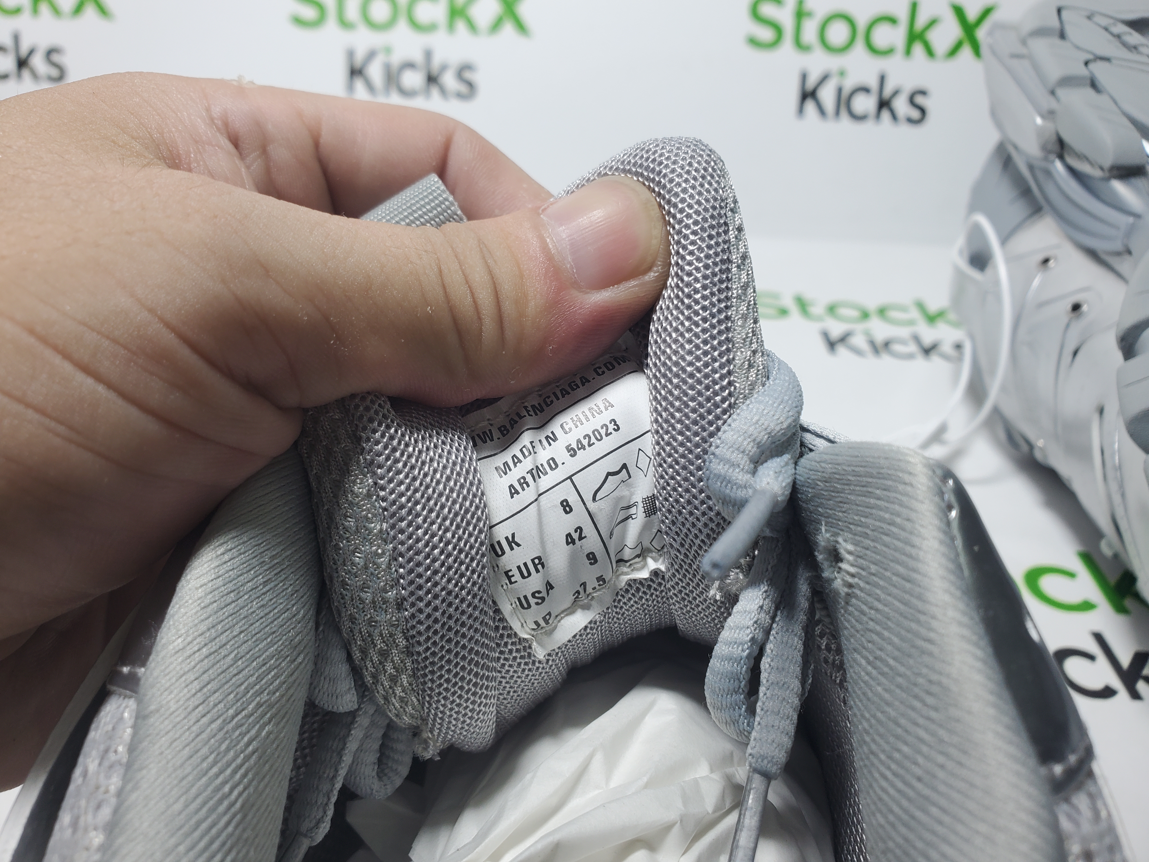 Balenciaga Tess S.Bright Silver 542436 W2FS3 8100 review Stockxkicks 00
