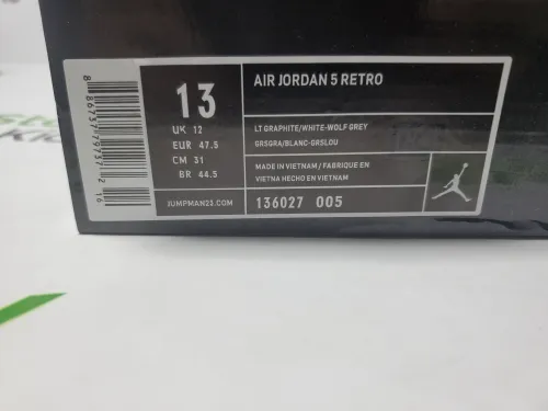PK God Batch Air Jordan 5 Retro Wolf Grey 136027-005 review 
