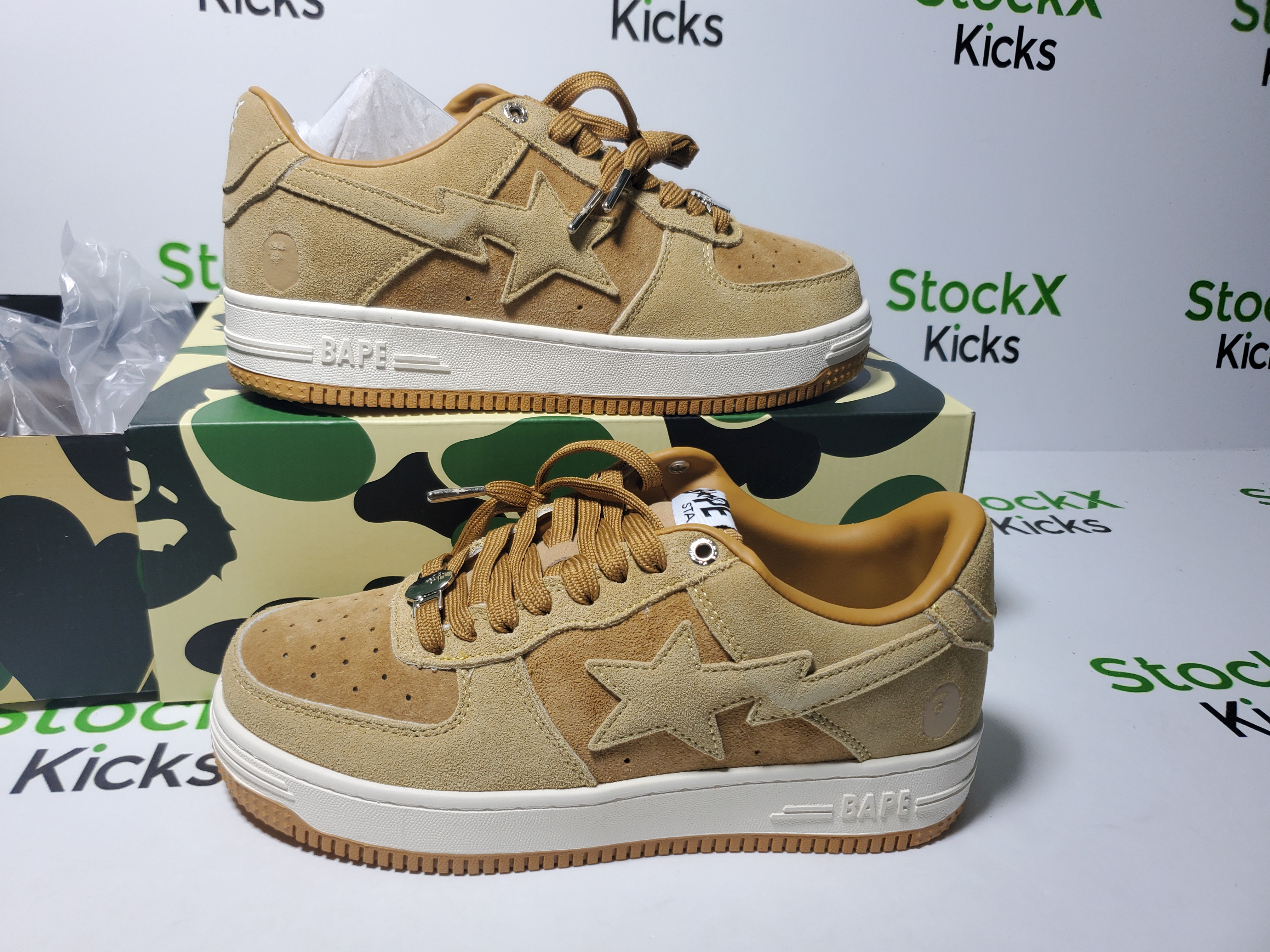 A Bathing Ape Bape Sta Beige Suede 1H70-191-004 review Stockxkicks 01