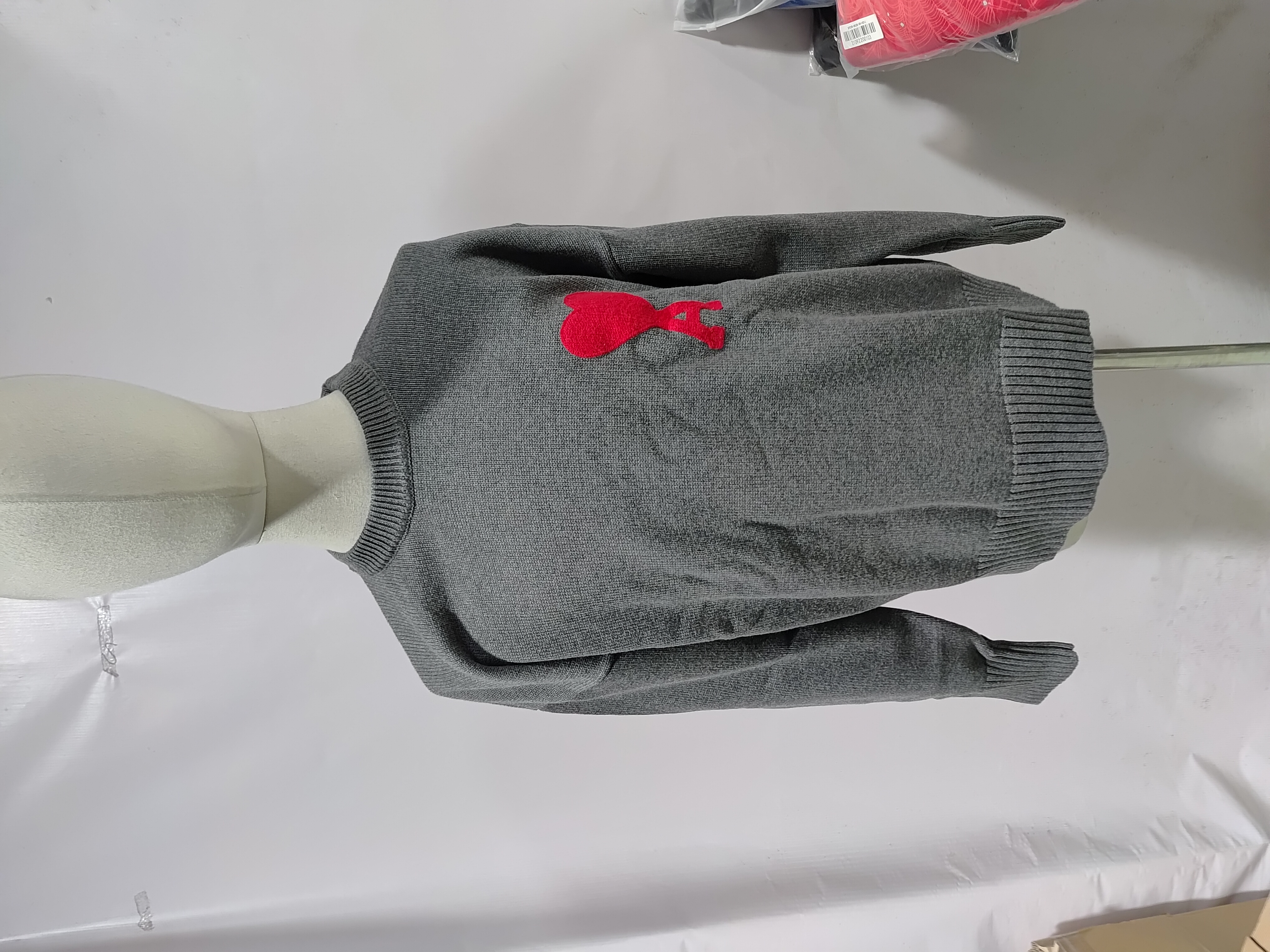AMI PARIS 21FW Heart Embroidered Cardigan Grey review Stockxkicks 00