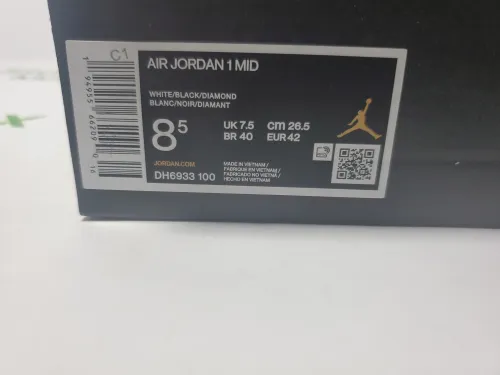 LJR Batch Air Jordan 1 Mid Diamond Shorts DH6933-100 review 