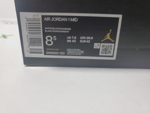LJR Batch Air Jordan 1 Mid Diamond Shorts DH6933-100 review 