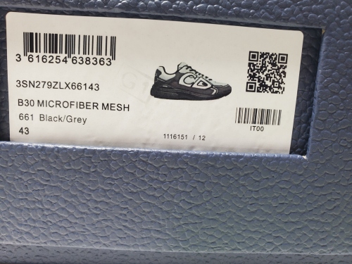Dior B30 Round Head Logo Sneakers Patent Leather Gray review 