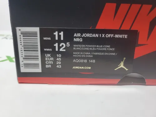 PK God Batch Nike Air Jordan 1 Retro High Off-White University Blue AQ0818-148 review 