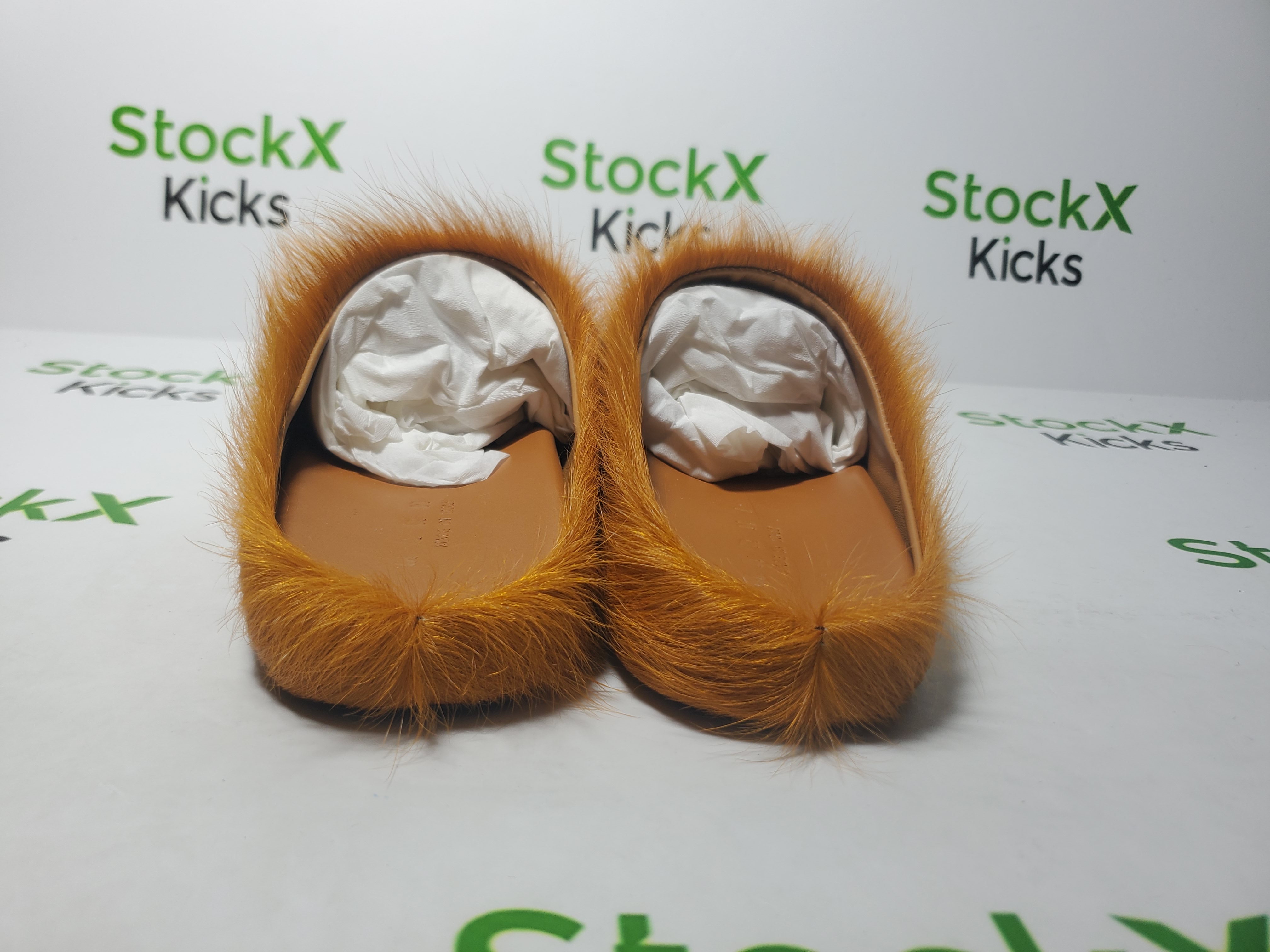 Marni Long-hair Calfskin Fussbett Sabot Light Yellow Brown review Stockxkicks 03