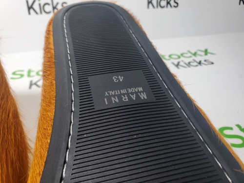 Marni Long-hair Calfskin Fussbett Sabot Light Yellow Brown review 