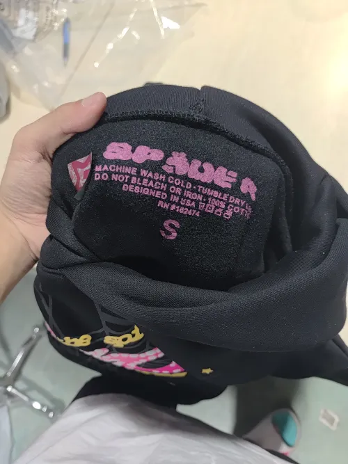 Sp5der P*NK Hoodie Black YZ EG912 review 