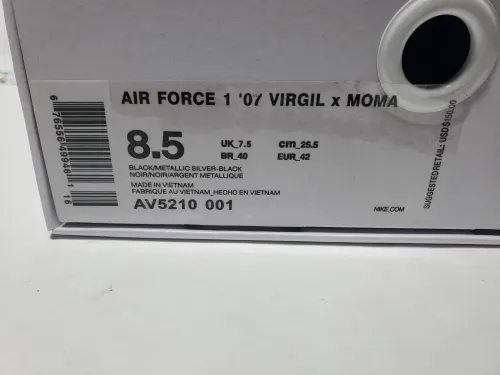 PK God Batch Nike Air Force 1 Low '07Virgil x MoMA (No Socks) AV5210-001 review 