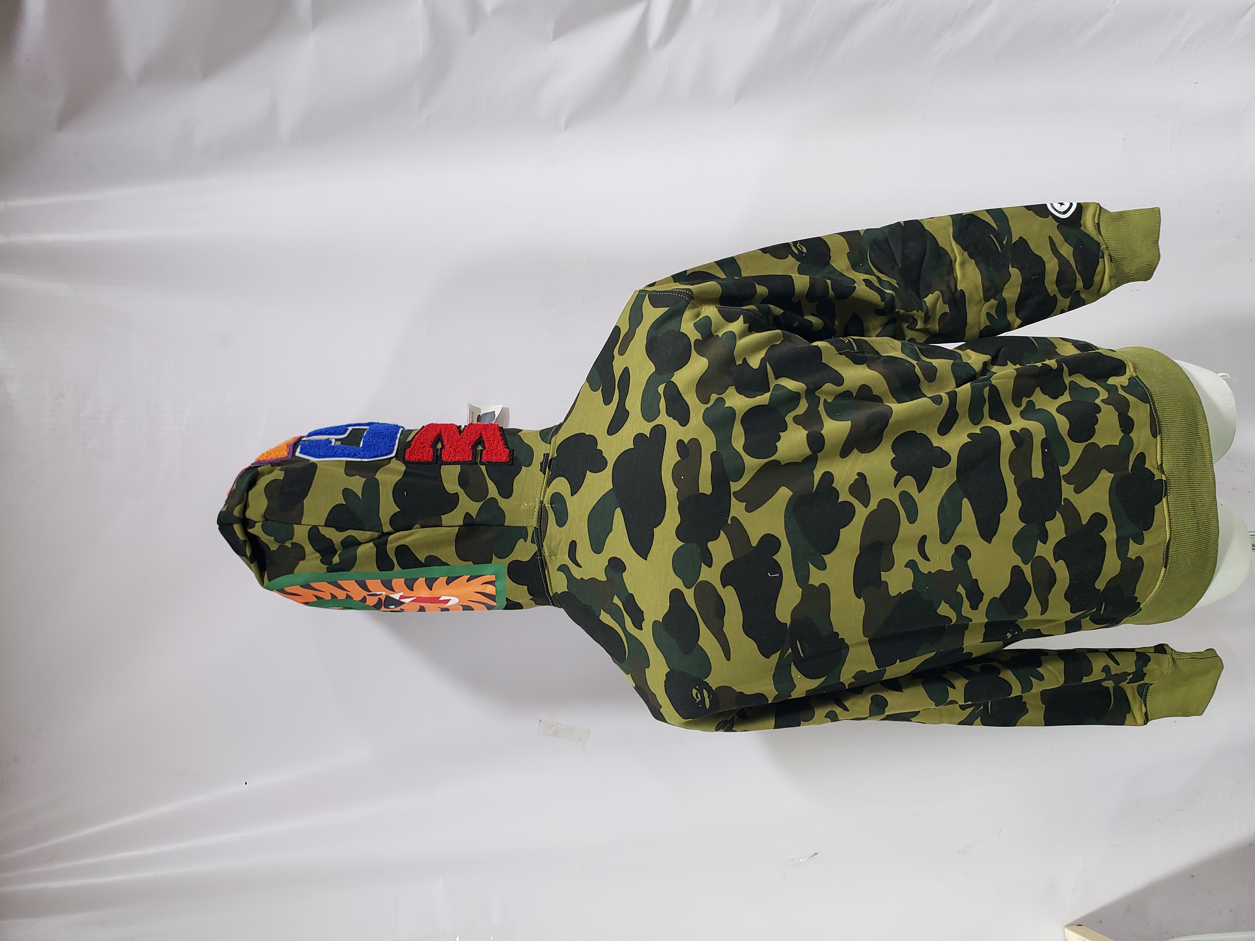 BAPE Cloro Camo Shark Full Zip Hoodie Green FW18 review Stockxkicks 04