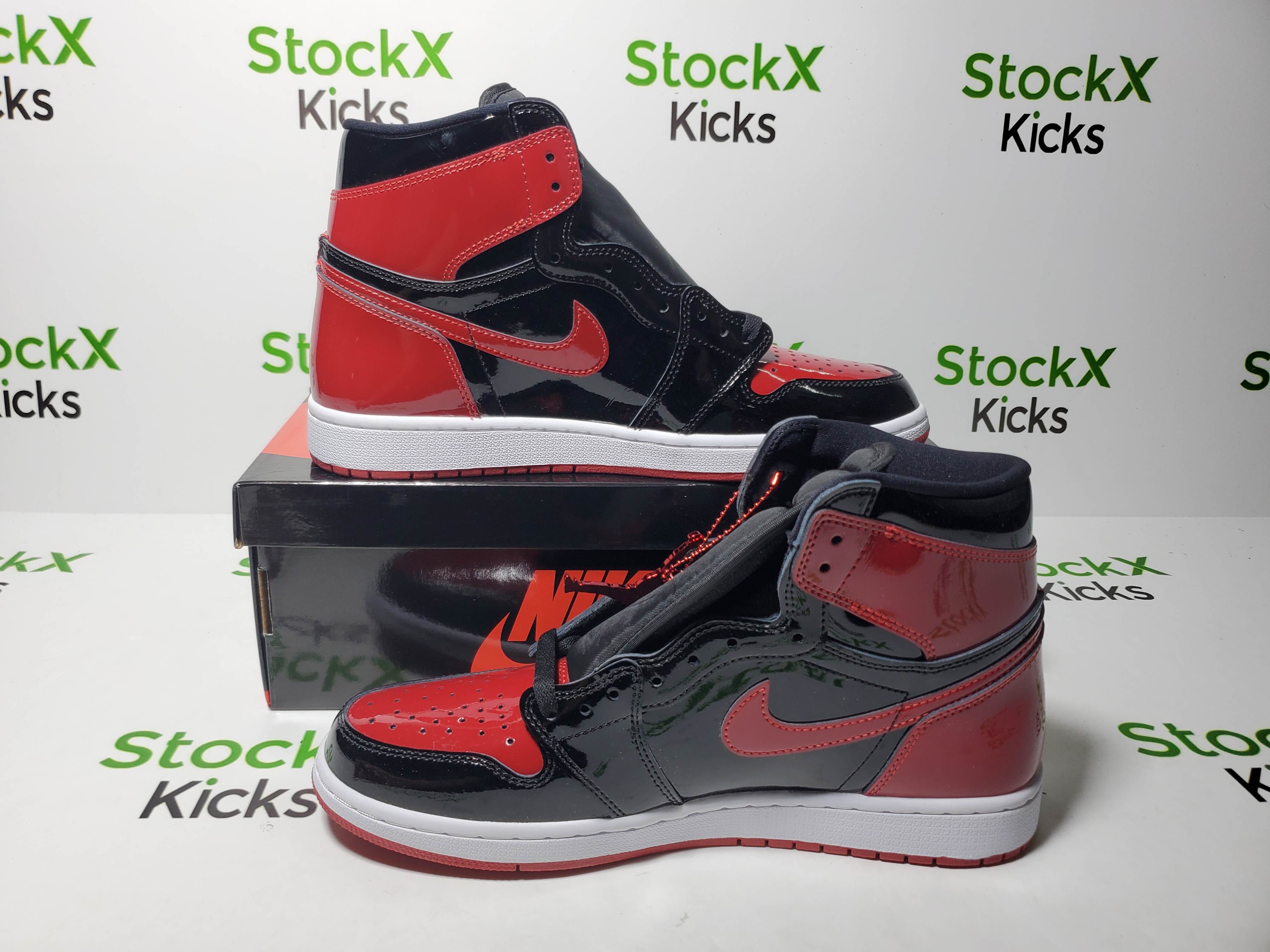 LJR Batch Air Jordan 1 Retro High OG Patent Bred  555088-063 review Stockxkicks 02
