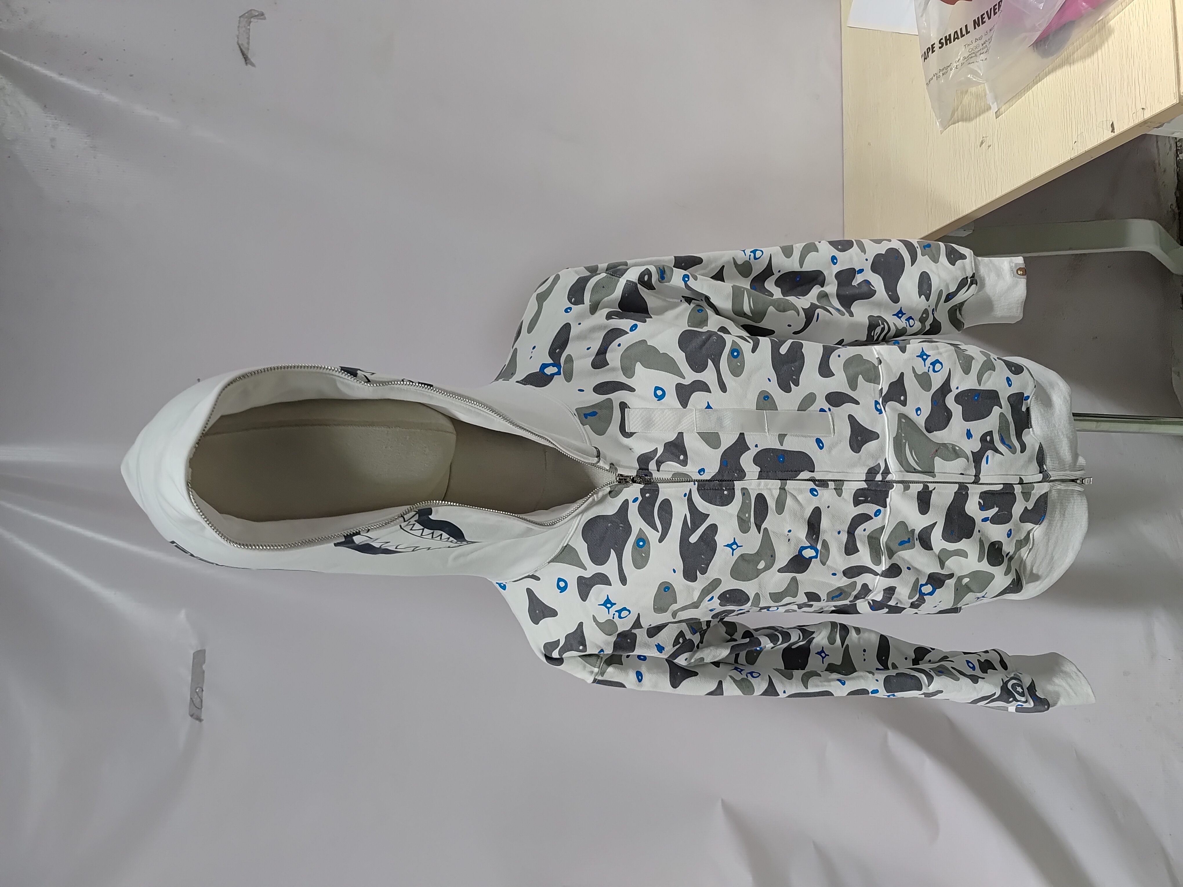 BAPE Space Camo Shark Full Zip Hoodie White review Stockxkicks 01