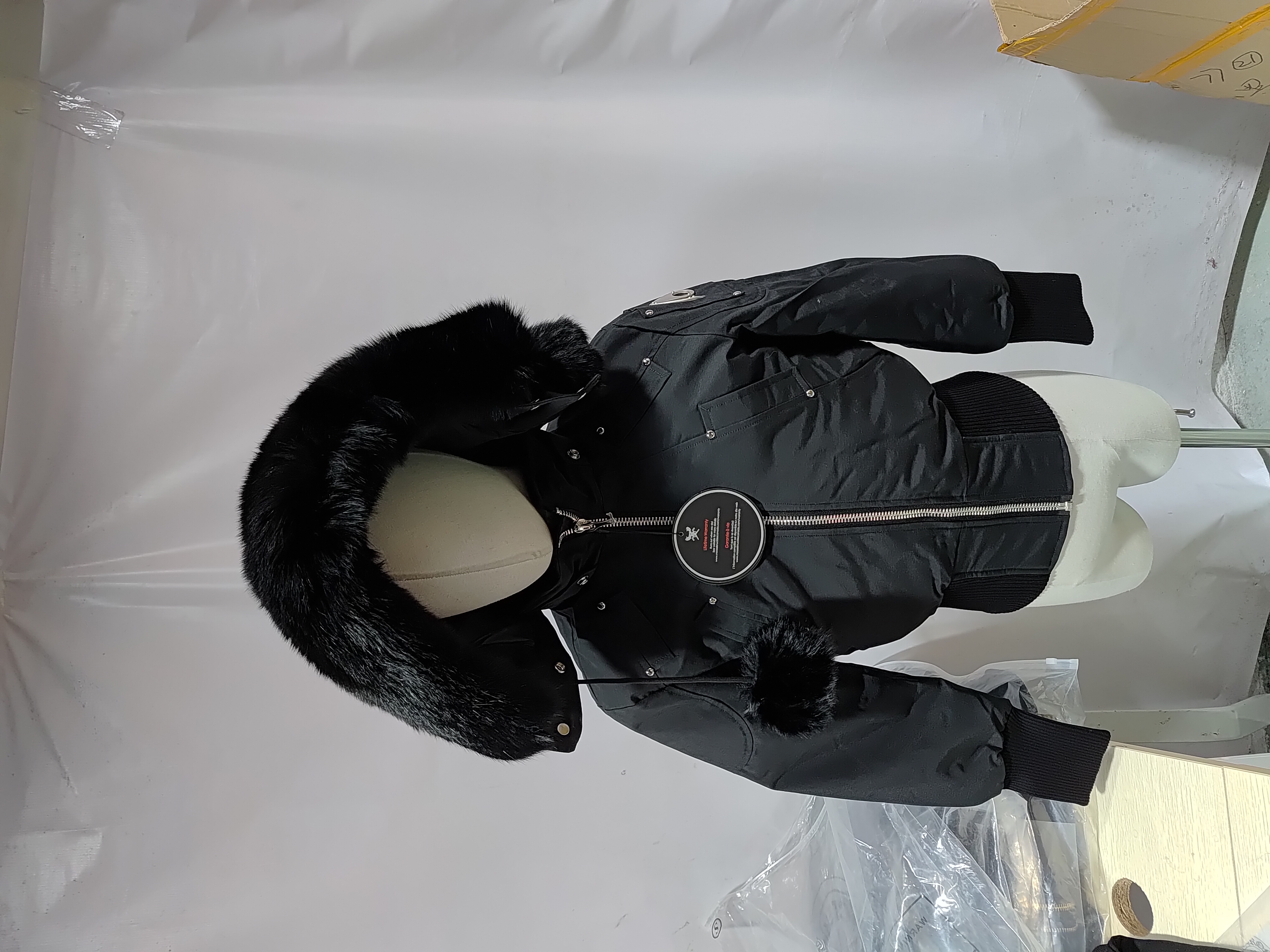 Moose Knuckles Logo Plaque Zip-Up Black Jacket Black Wool Collar（NFC) review Stockxkicks 00