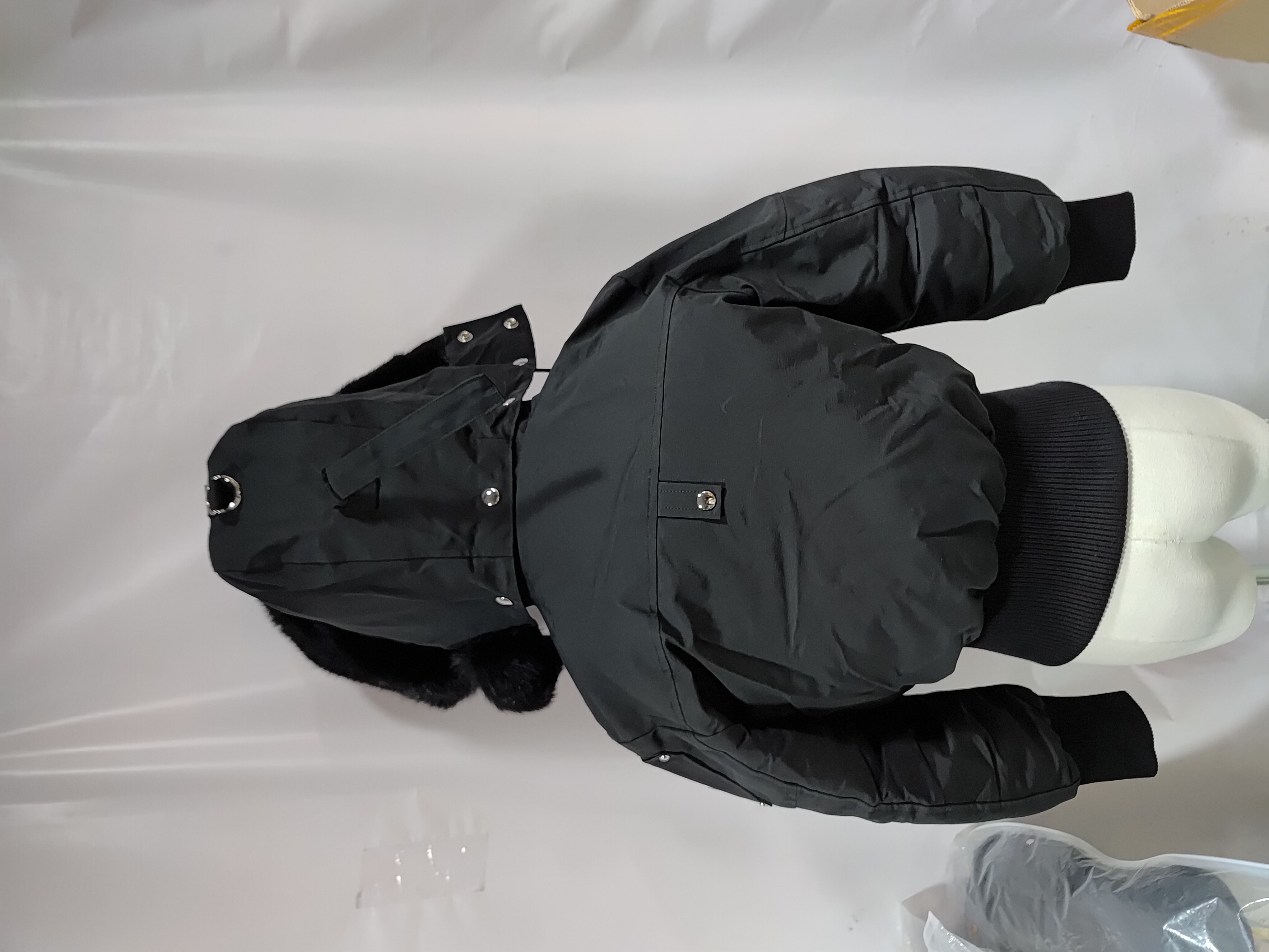 Moose Knuckles Logo Plaque Zip-Up Black Jacket Black Wool Collar（NFC) review Stockxkicks 03