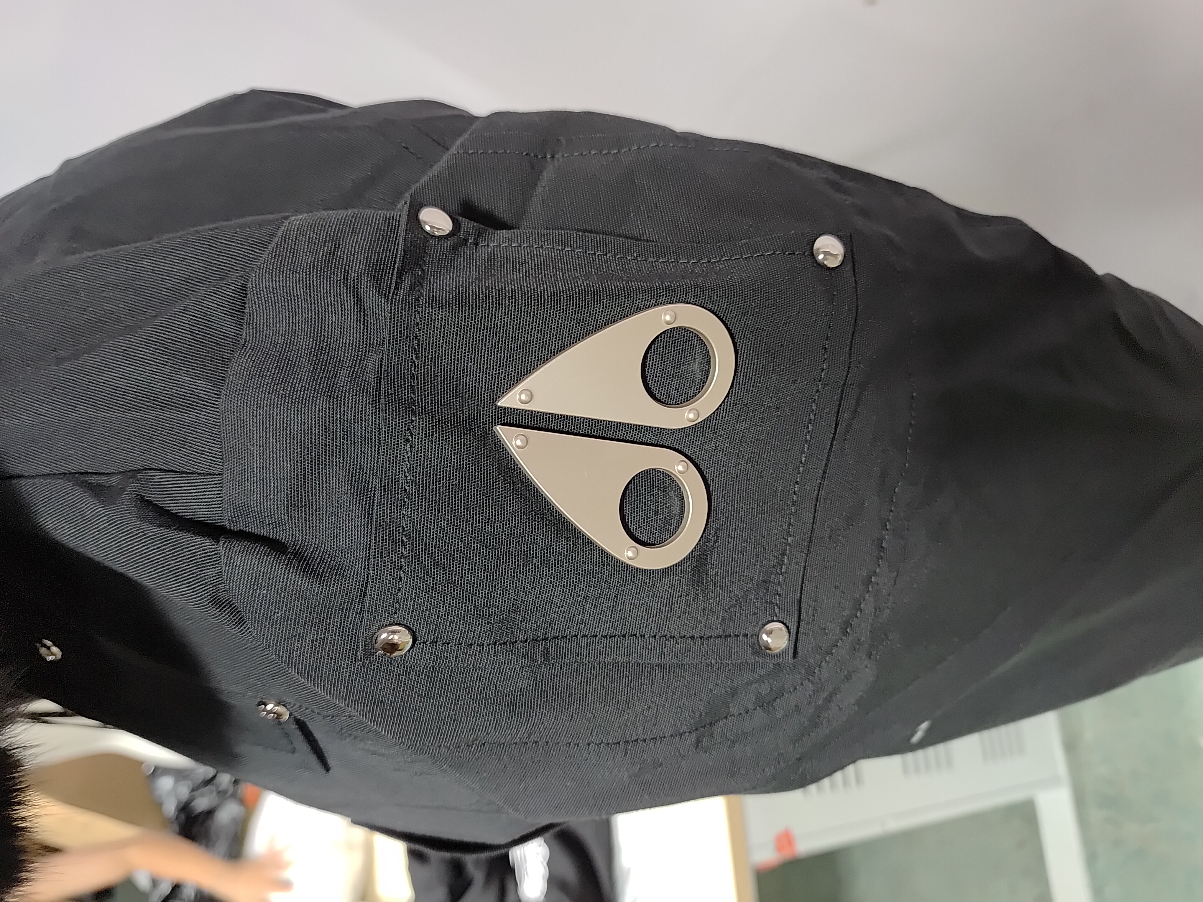 Moose Knuckles Logo Plaque Zip-Up Black Jacket Black Wool Collar（NFC) review Stockxkicks 02