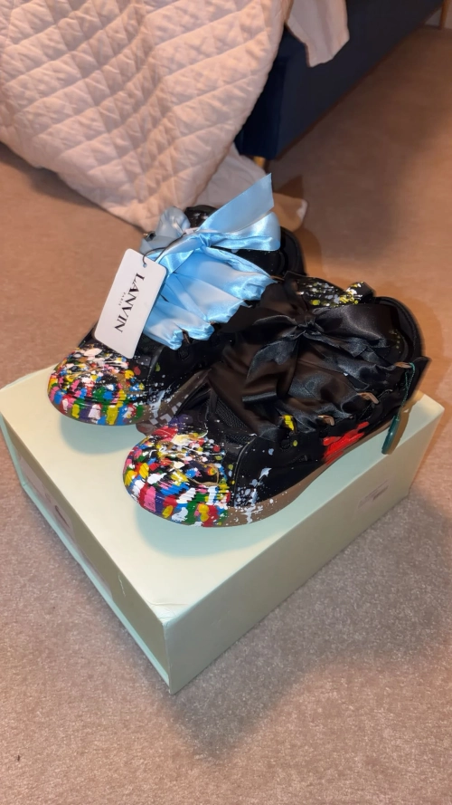 【Top PK God Batch】Lanvin Leather Curb Sneaker Gallery Dept. Black Multi PB FW-SKDK02-DRGD-P2210S1 review 