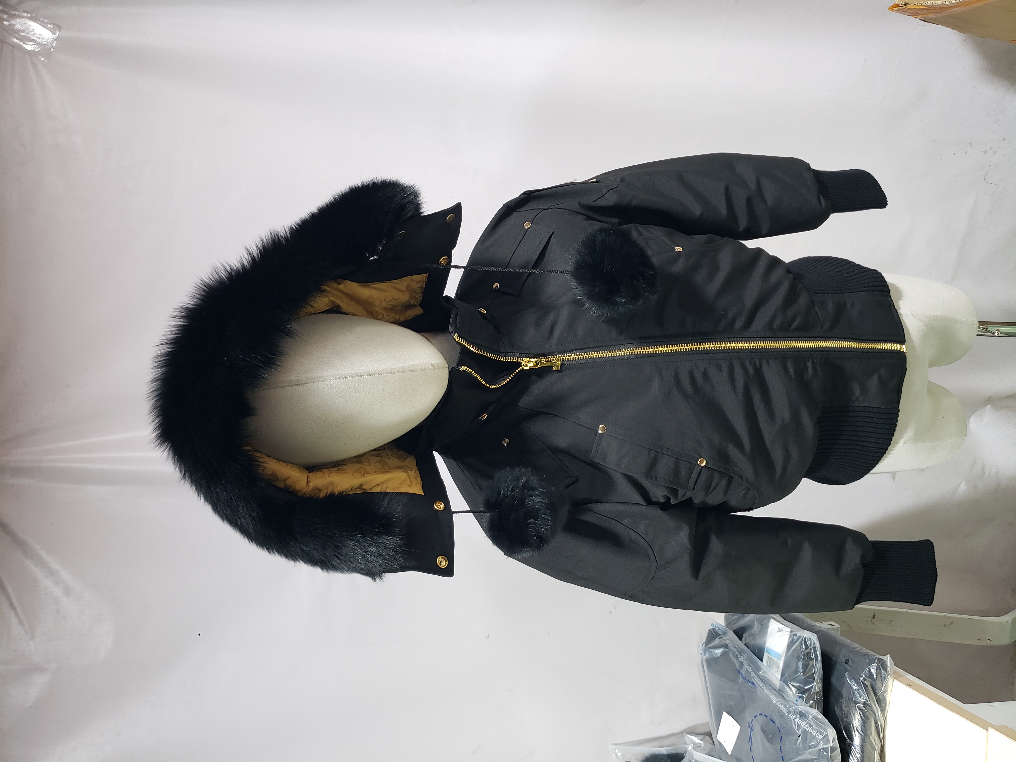 Moose Knuckles Short Bomber Jacket With A Pom-Pom #03-Black review Stockicks 01