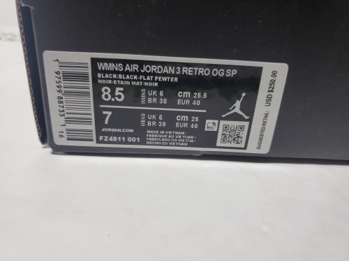 PK God Batch Air Jordan 3 x  A Ma Maniére FZ4811-001 review 