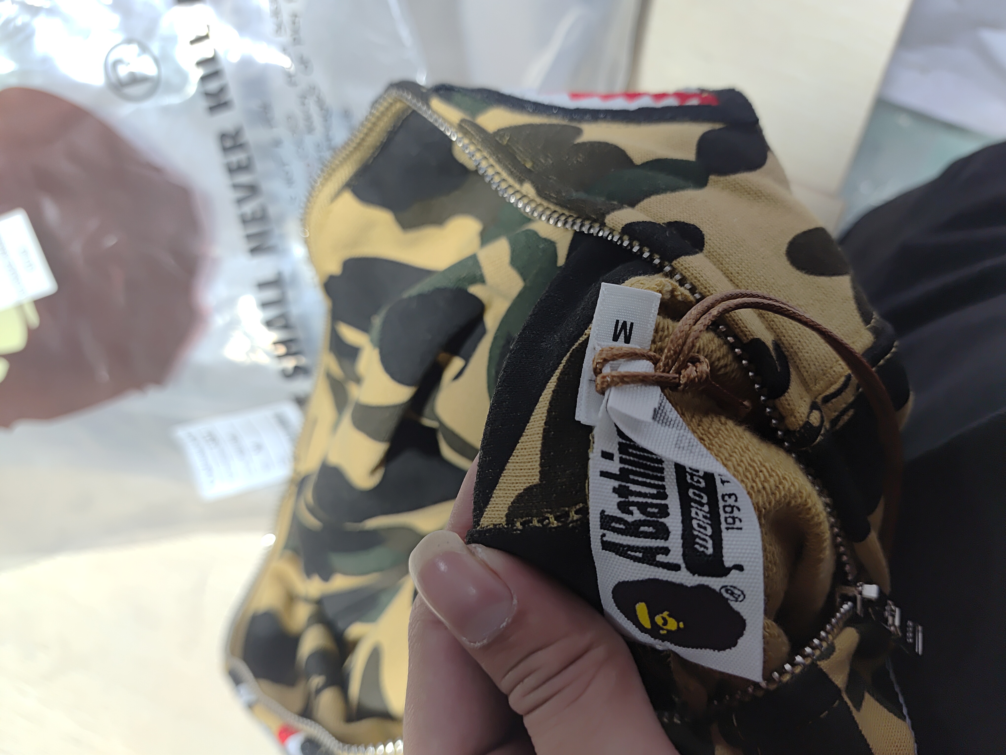 BAPE Cloro Camo Shark Full Zip Hoodie Yellow FW18 review Stockicks 00