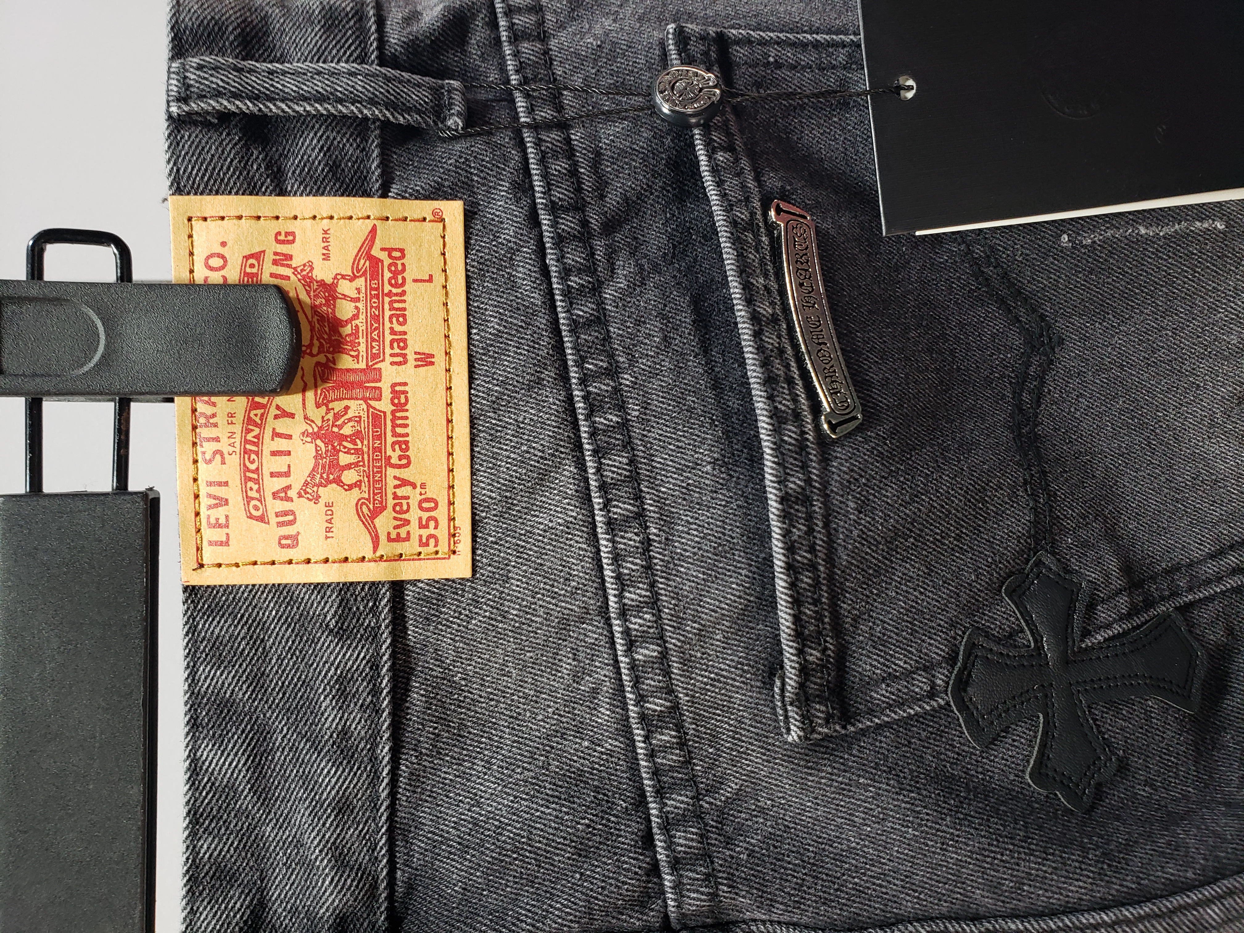 Chrome Hearts Leather Cross Black Jean CK 2402023014 review Stockicks 04