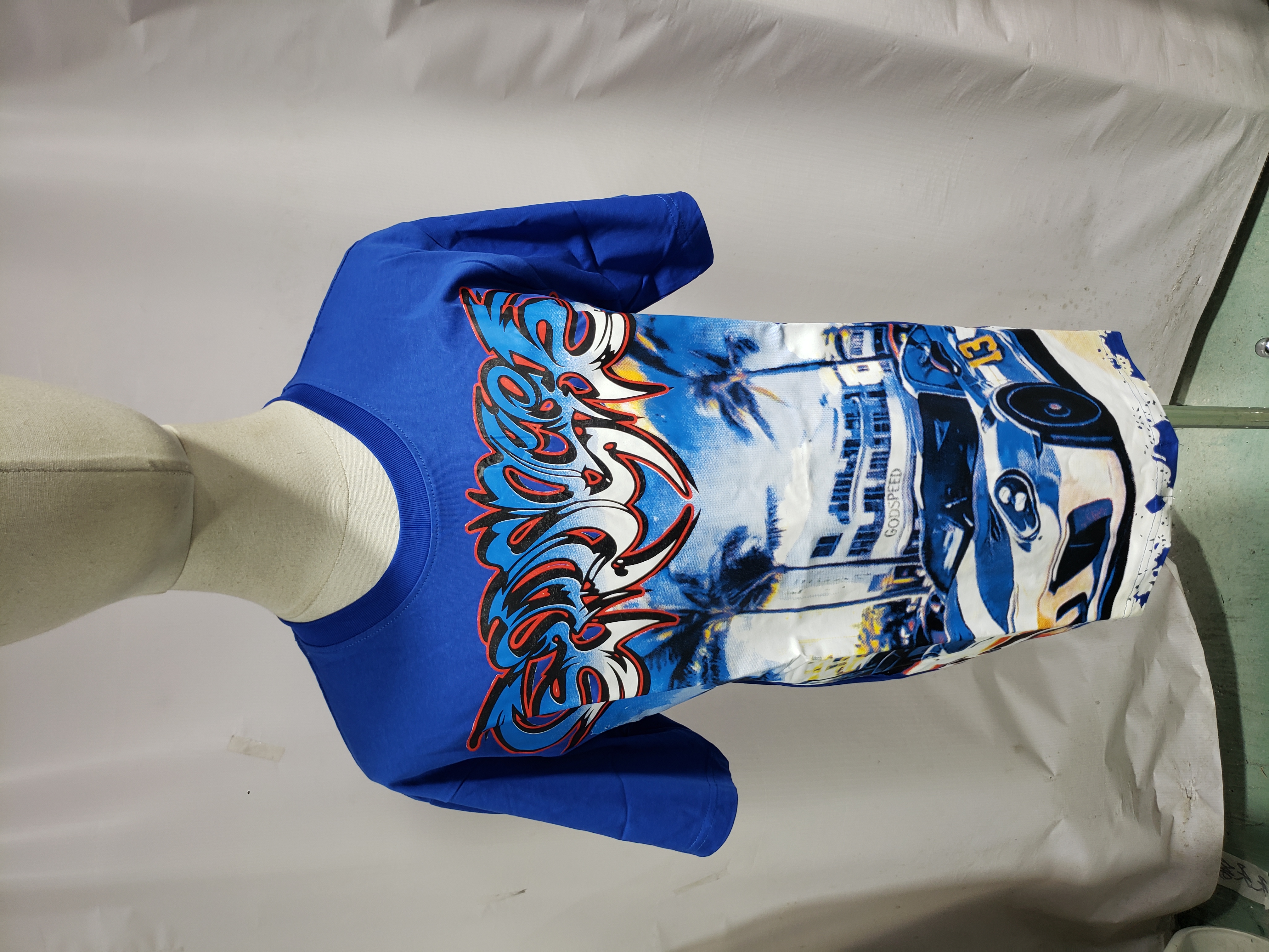 Godspeed Supercar Beach Road T-Shirt #7075 Blue/White/Black review Stockicks 01