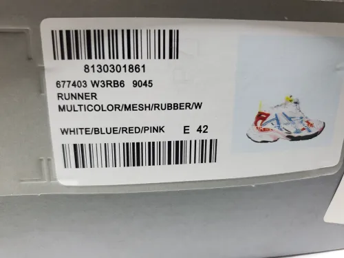 Balenciaga Runner White Blue Red 677402 W3RB6 9645 review 