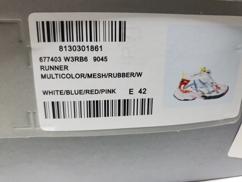 Balenciaga Runner White Blue Red 677402 W3RB6 9645 review 