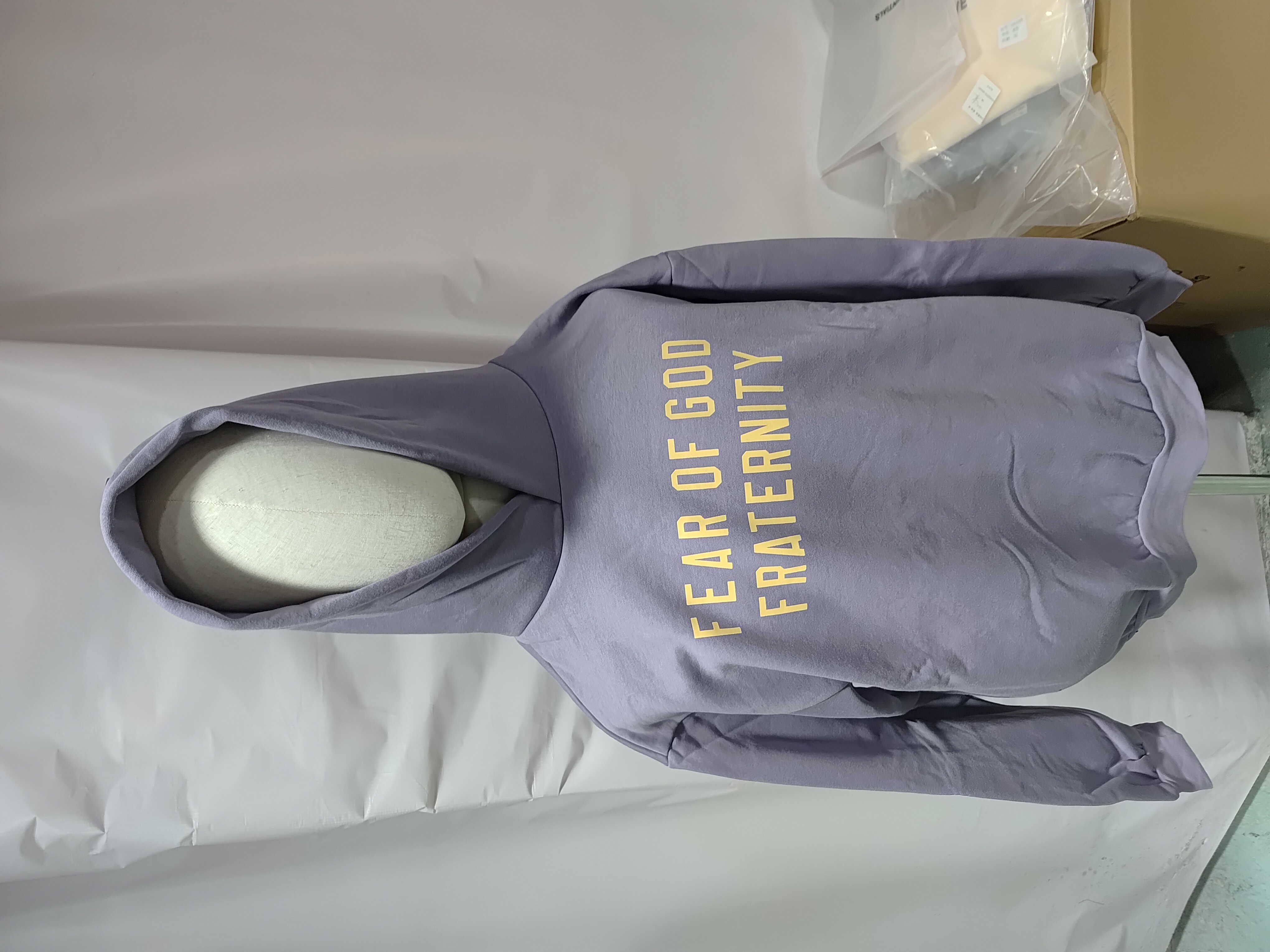 Fear of God Essentials Heavy Fleece Hoodie & Sweatpant Set FG319#947 Lavender review Stockicks 01