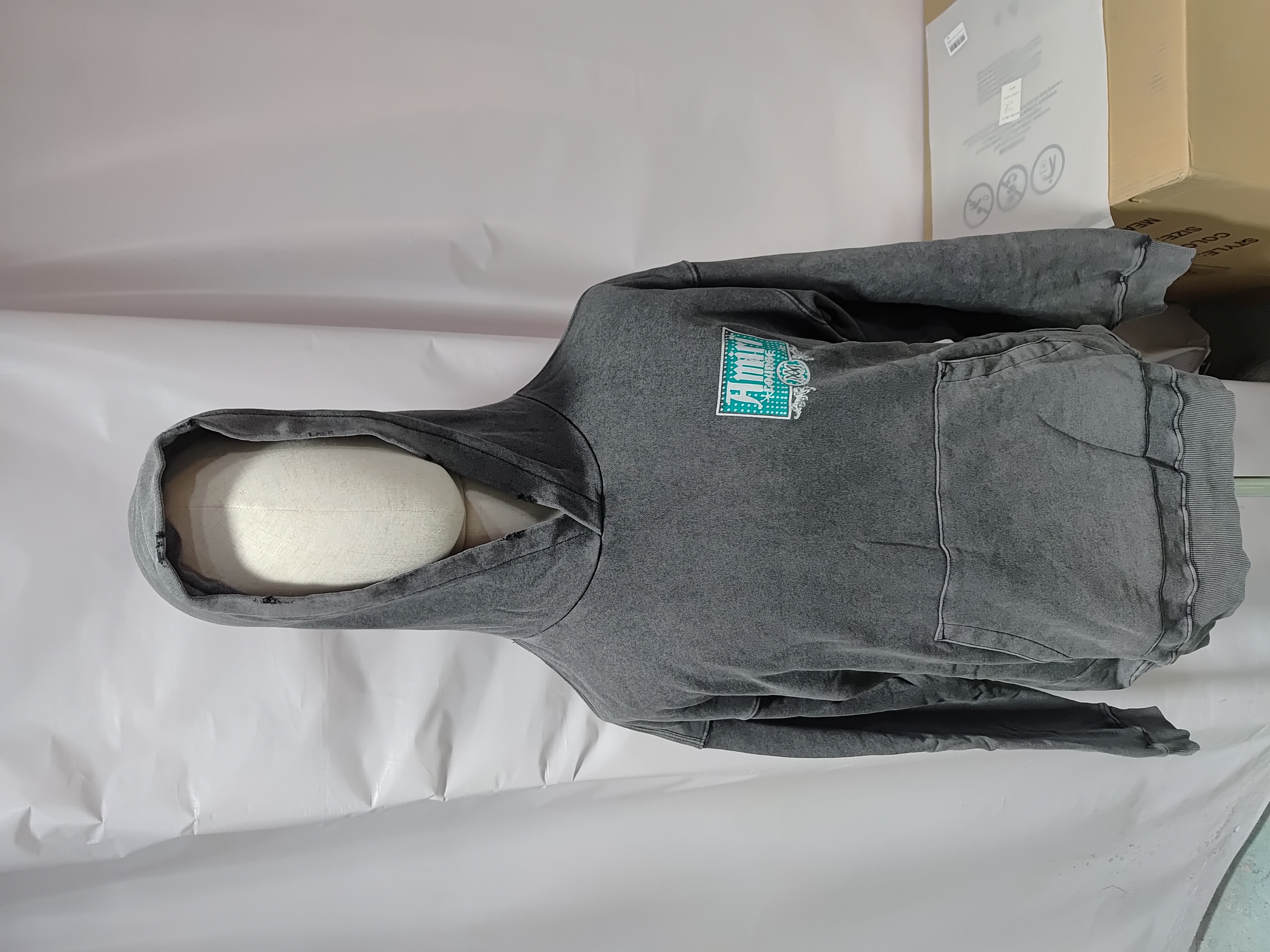 AMIRI Lounge Crystal Embellished Distressed Graphic Hoodie #5889 Black/Apricot review Stockicks 02