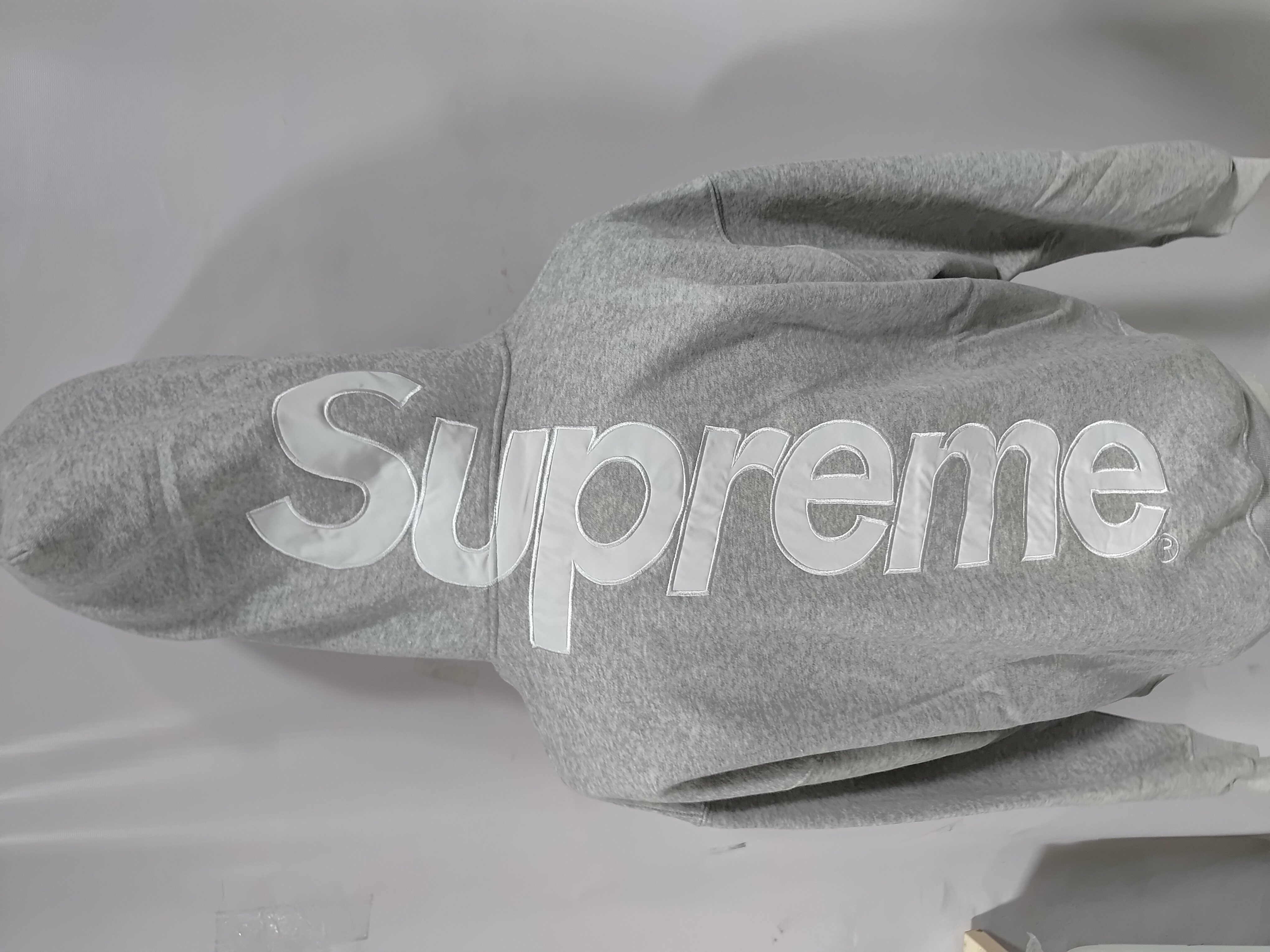 Supreme Satin Appliqué Tracksuit Grey review Stockicks 02