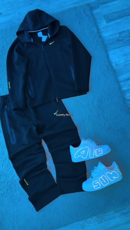 Nike x NOCTA Tech Fleece Hoodie & Joggers Set Black/Green/Blue YZ FD8454-010 review 