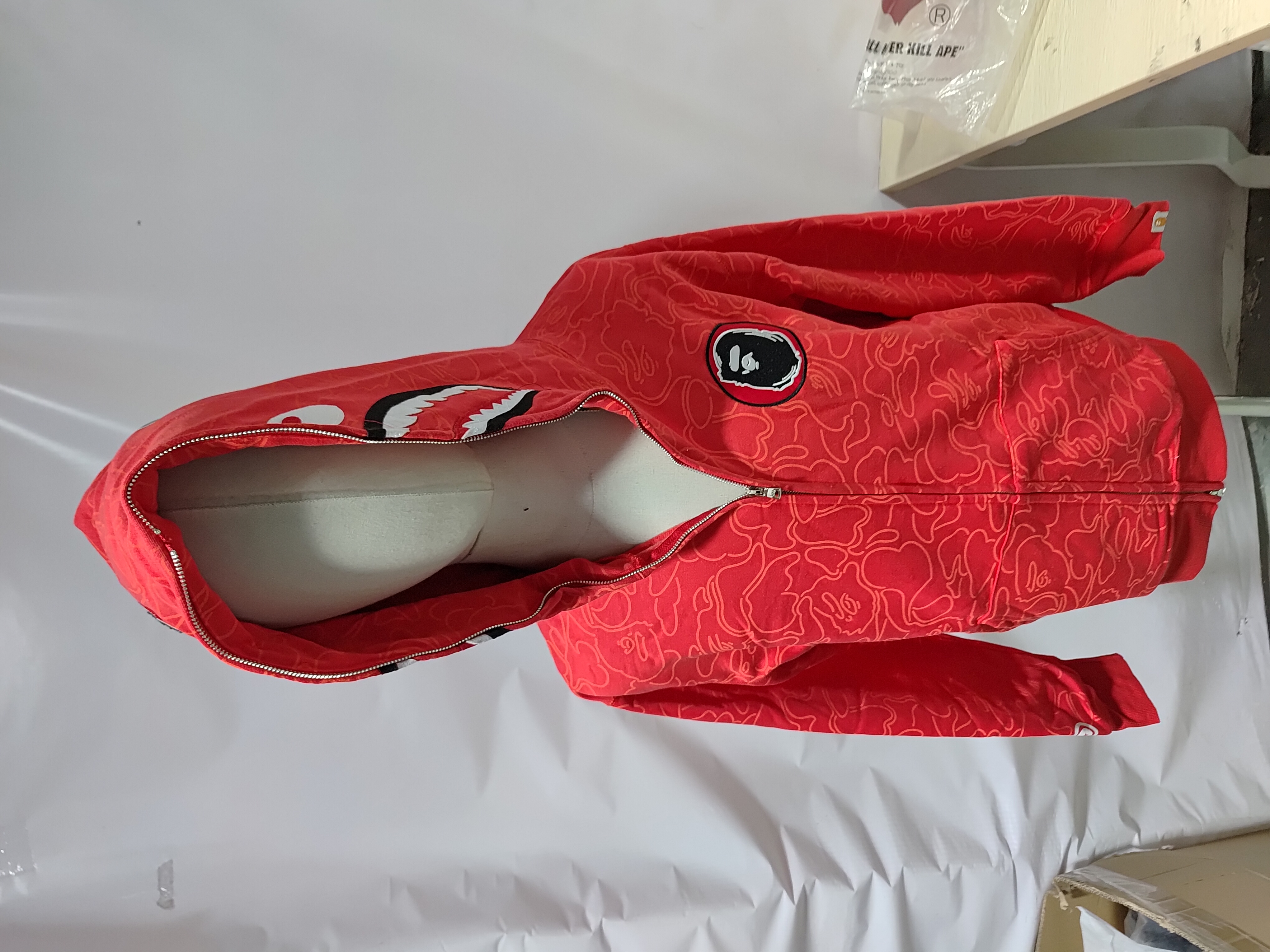 BAPE 30th Anniversary Line Camo Shark Full Zip Hoodie Red review Stockicks 01