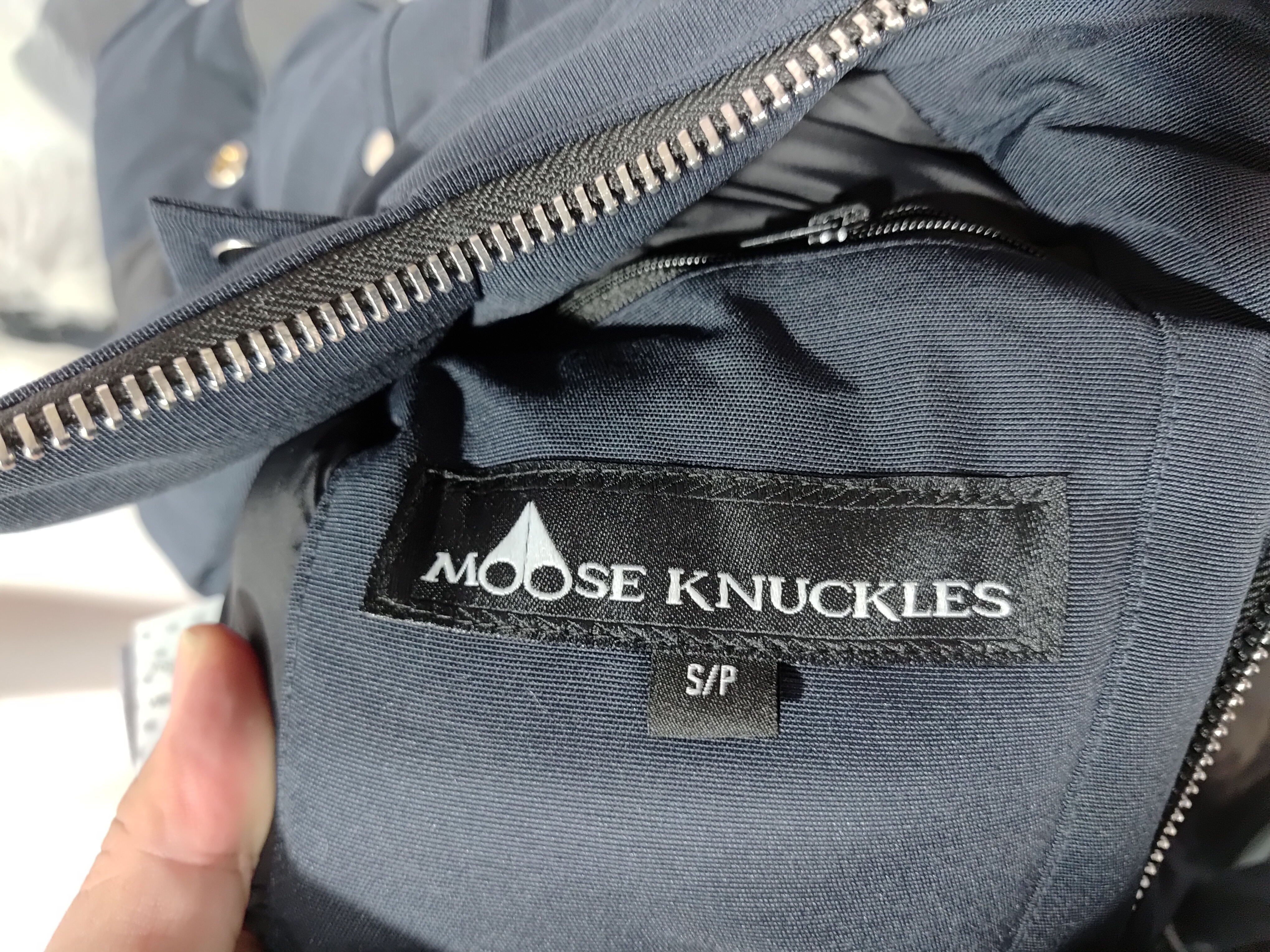 Moose Knuckles Women's Debbie Shearling Bomber Jacket Dark Blue With A Pom-Pom review Stockicks 00