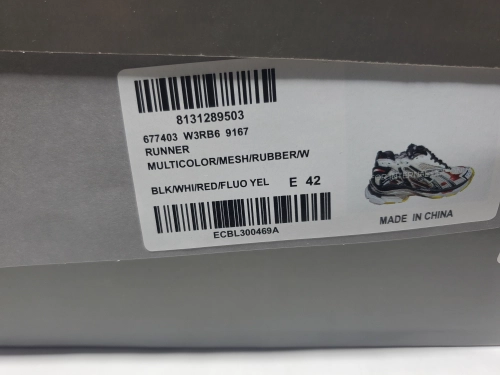 Balenciaga Runner Black White Red Neon Yellow 677402 W3RB2 9167 review 