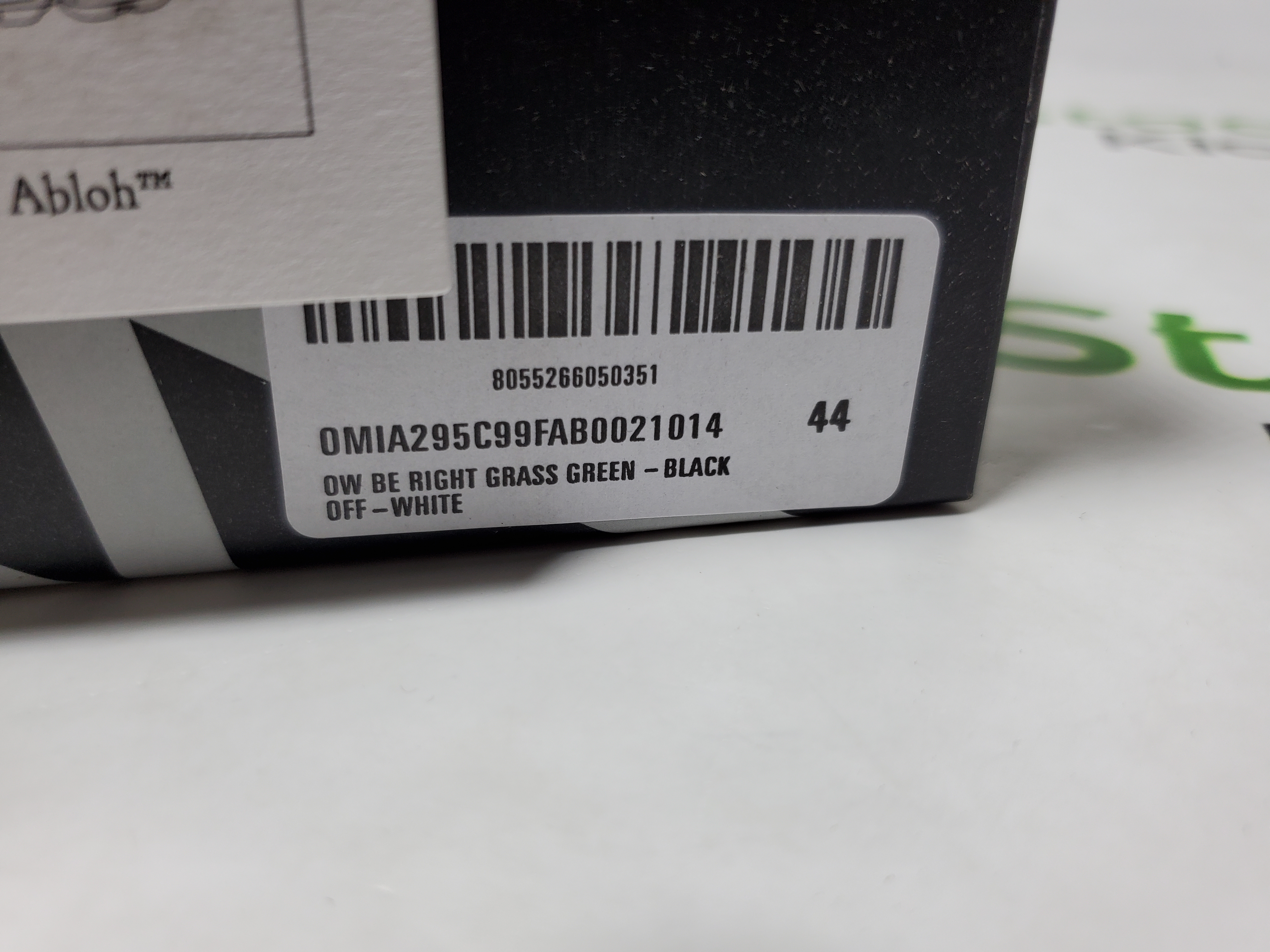 Off White Be Right Back Sneakers Grass Green Black OMIA295C99 FAB002 1014 review Stockicks 00
