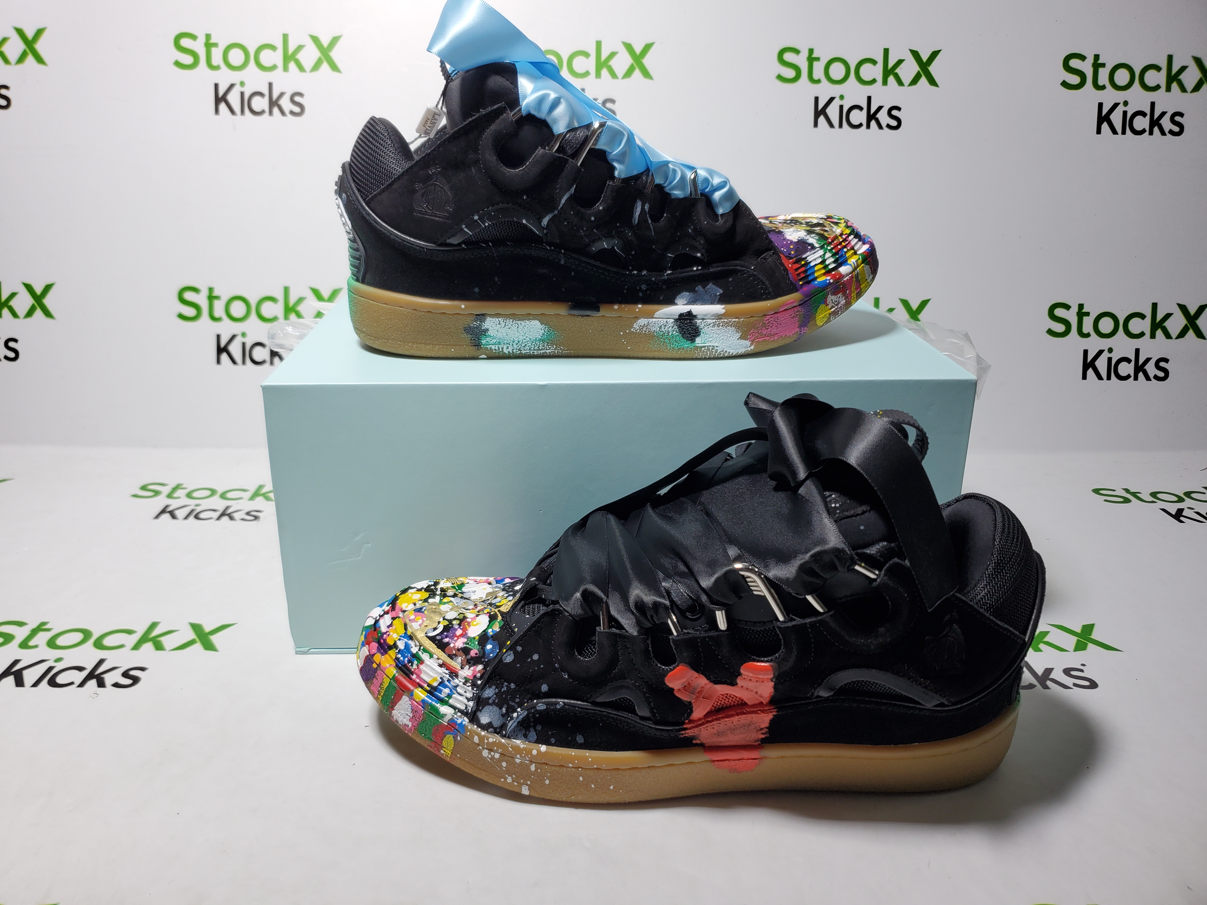 【Top PK God Batch】Lanvin Leather Curb Sneaker Gallery Dept. Black Multi PB FW-SKDK02-DRGD-P2210S1 review Stockicks 01