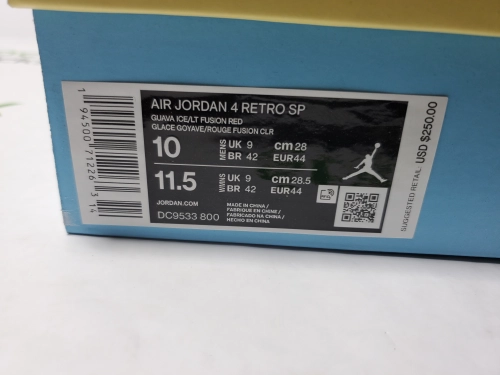 PK God Batch Air Jordan 4 Retro Union Guava Ice DC9533-800 review 