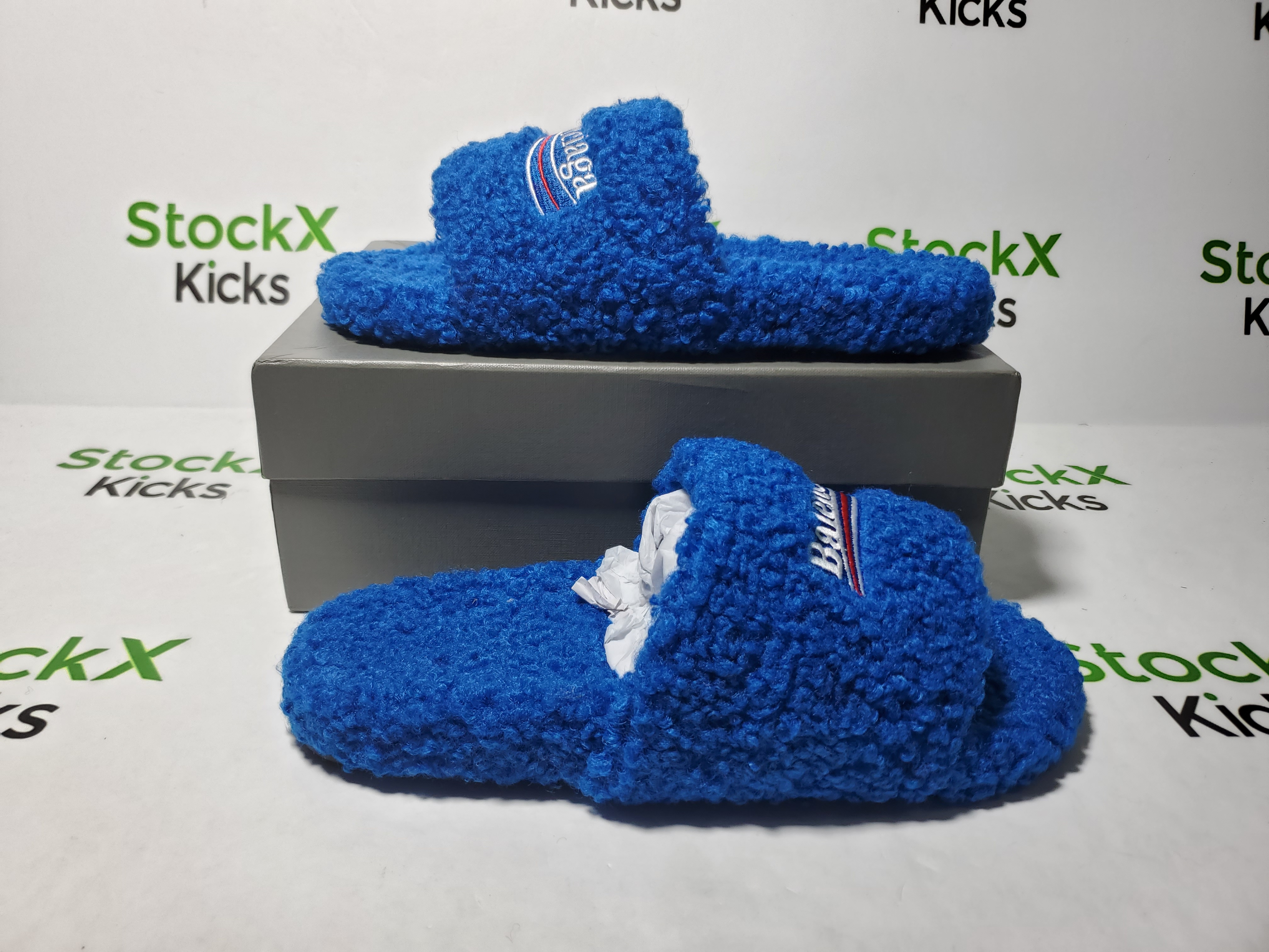 Balenciaga Furry Slide Blue CK 654747W2DO14096（QC needs at least 5 days or more） review Stockicks 01