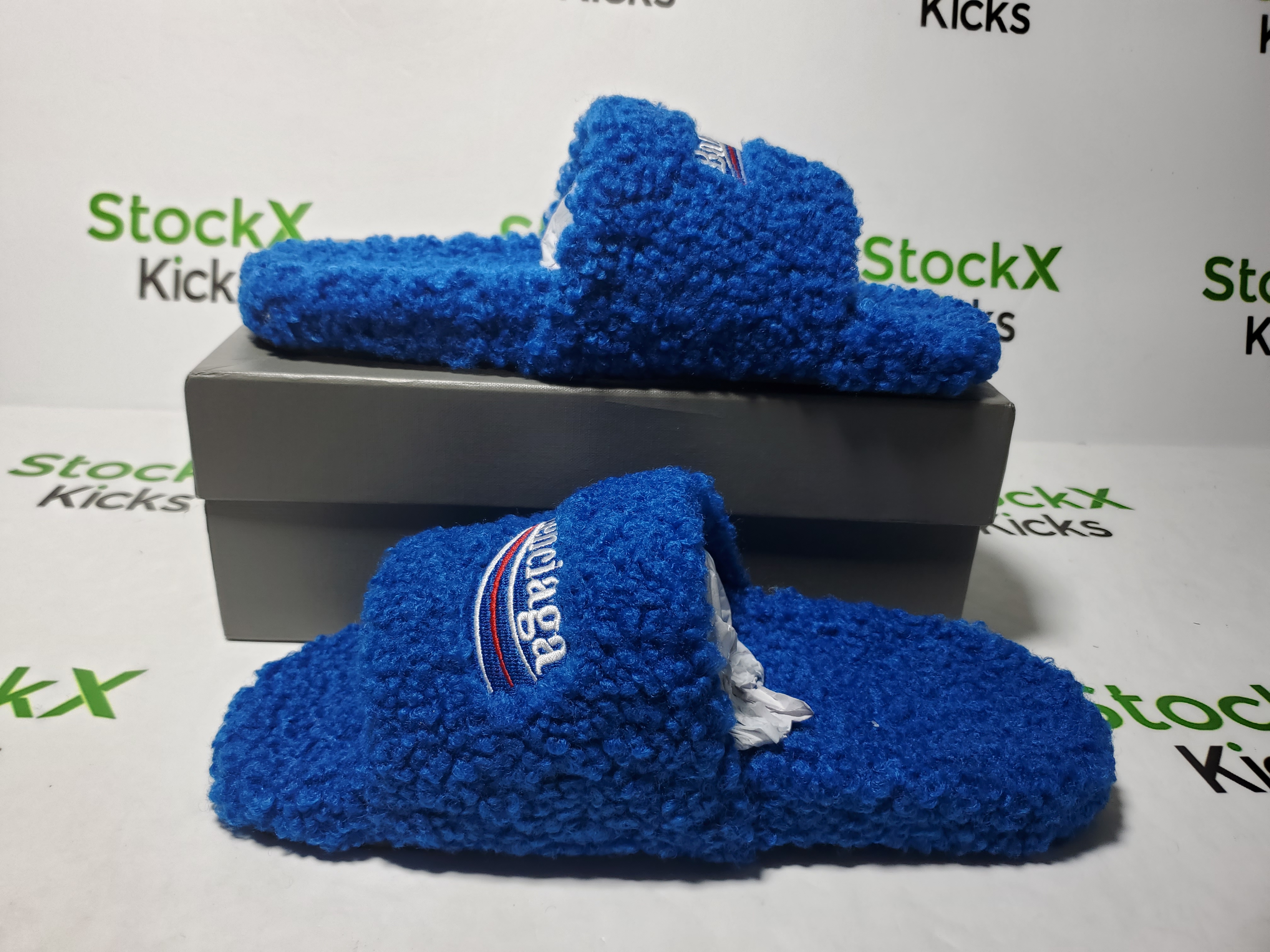Balenciaga Furry Slide Blue CK 654747W2DO14096（QC needs at least 5 days or more） review Stockicks 02
