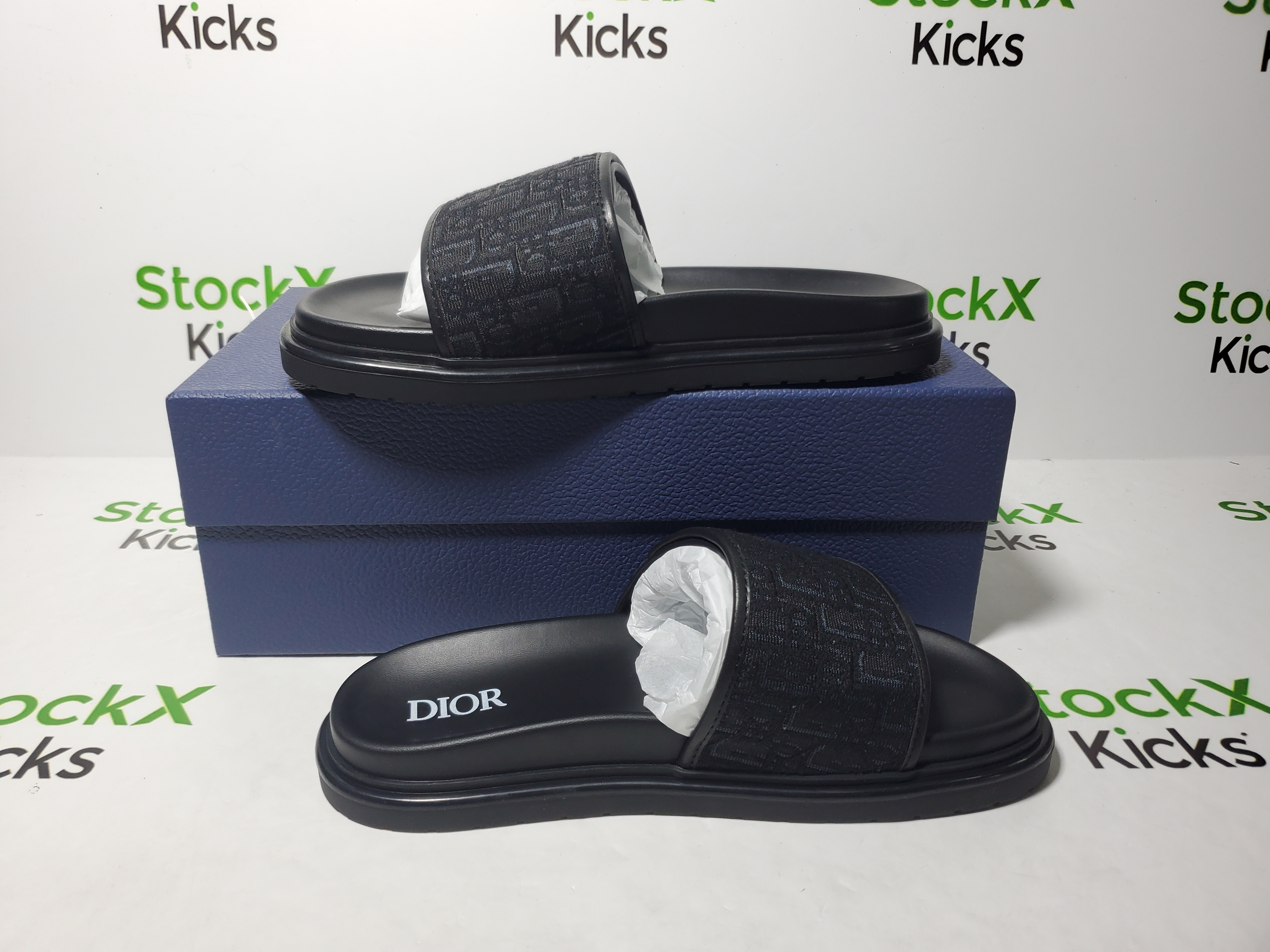 Dior Aqua Sandal Black Dior Oblique Jacquard review Stockicks 01