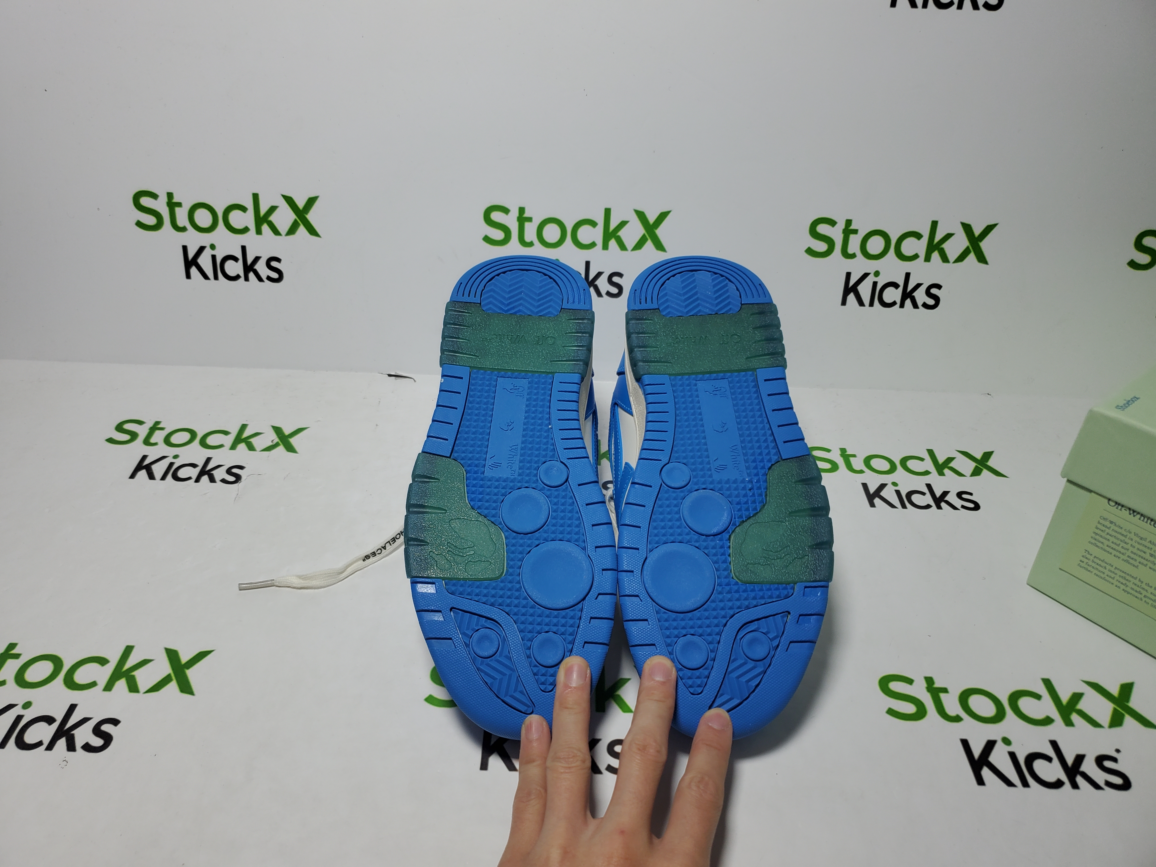 PK God Batch OFF-WHITE Out Of Office OOO Low Tops White Blue (FW22)  OMIA189F22LEA0014501 review Stockicks 06