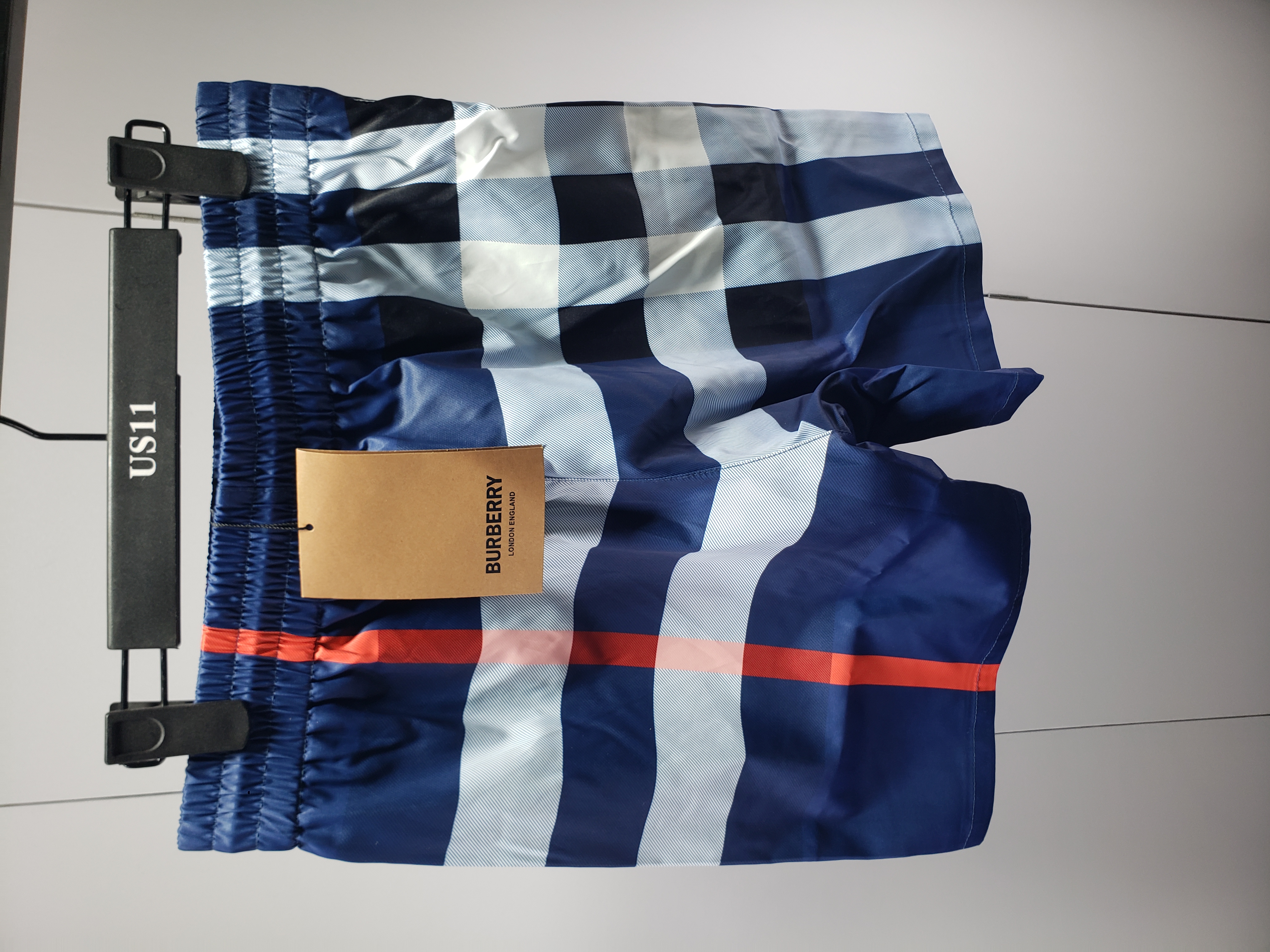 Burberry Check Swim Shorts Carbon Blue CK AA9PB review Stockicks 03