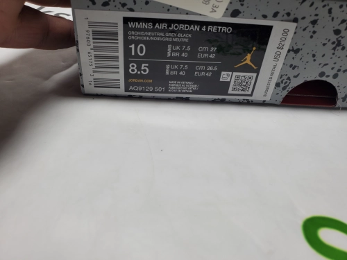 PK God Batch Air Jordan 4 Orchid AQ9129-501 review 