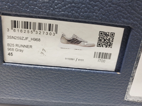 Dior B25 Runner Grey Smooth Calfskin Oblique Jacquard 3SN299ZIR- H165 review 