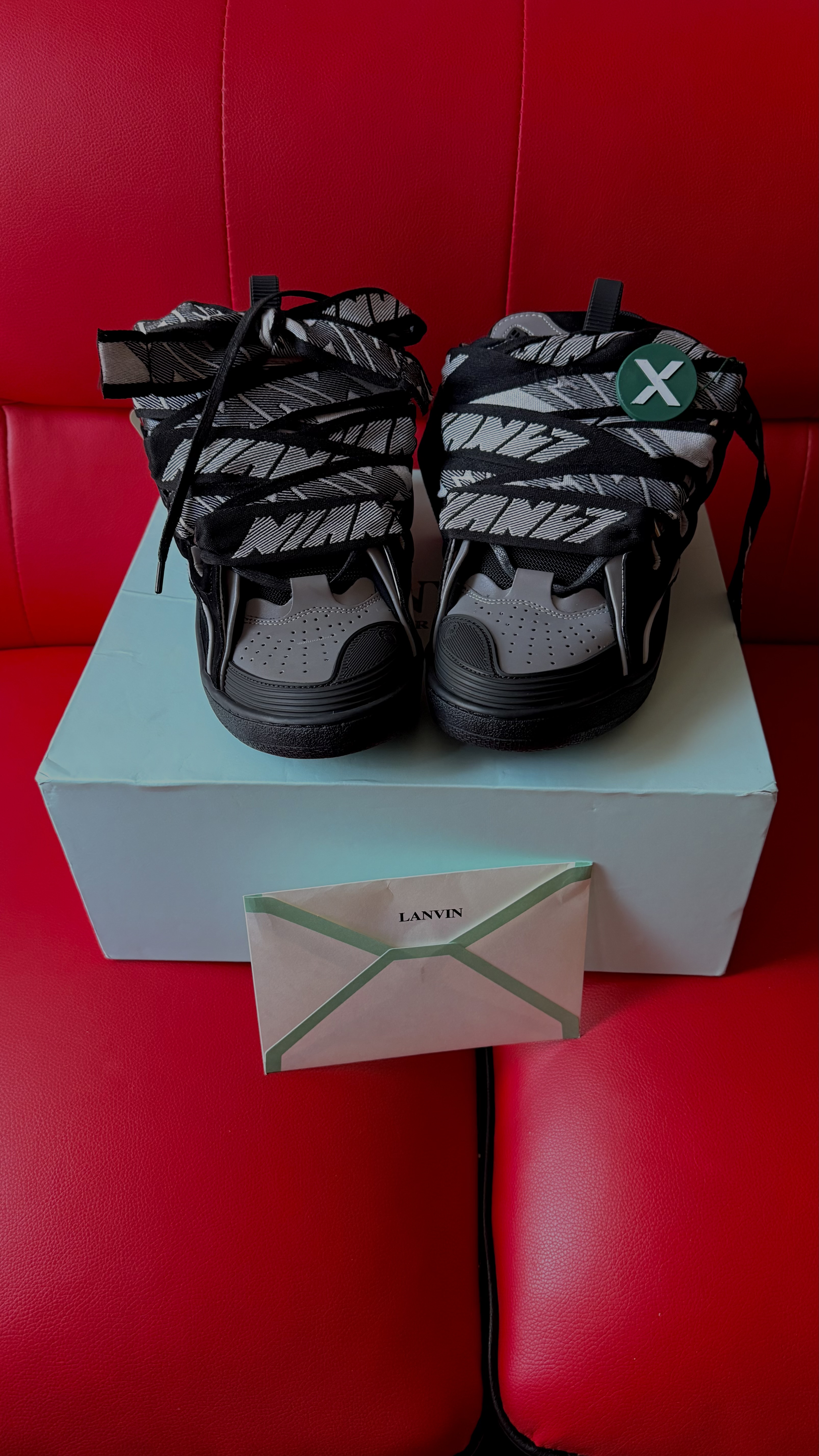 【TOP PK Batch】Lanvin Curb Sneaker Black Grey FM-SKRK11-REFL-P2210 review K 00