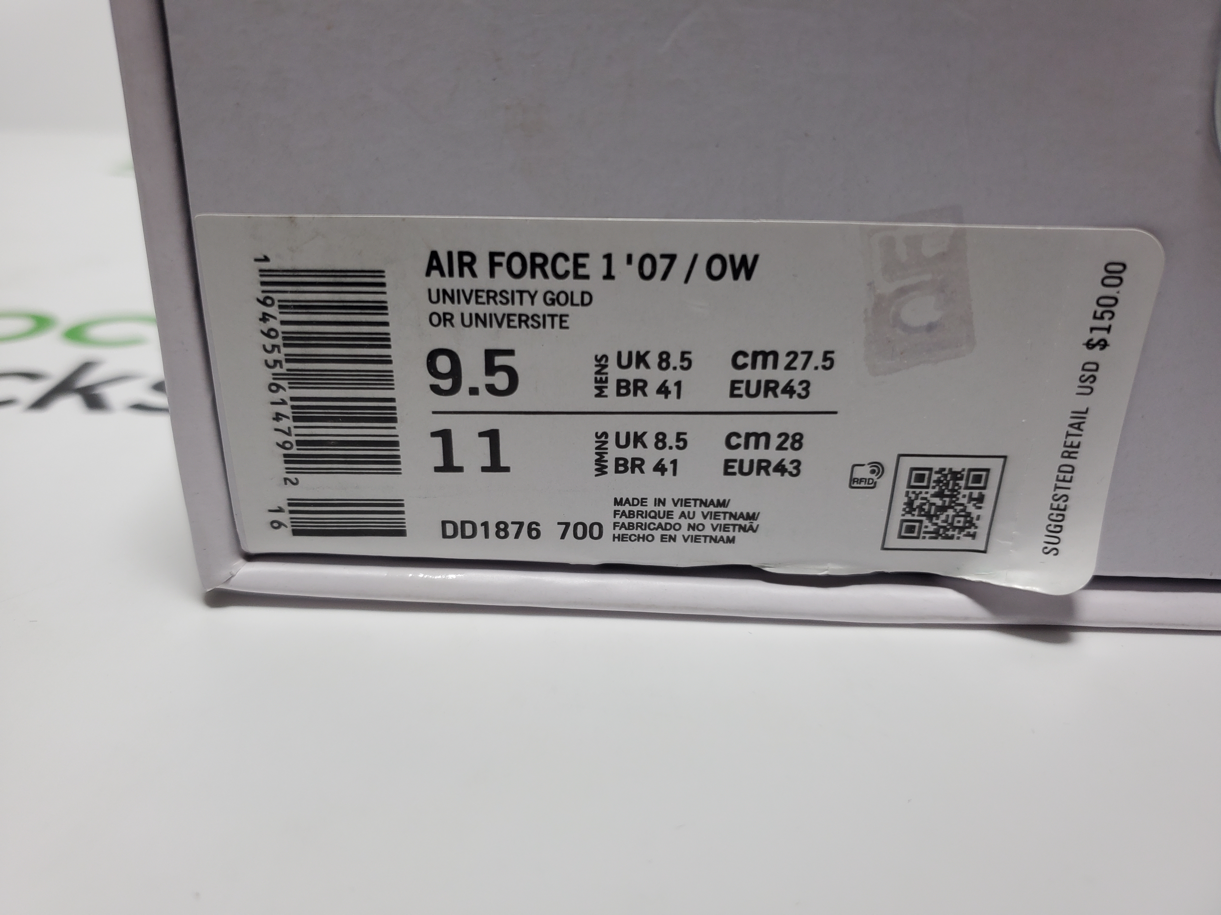 PK God Batch Nike Air Force 1 Low OFF-WHITE University Gold Metallic Silver DD1876-700 review Stockicks 00