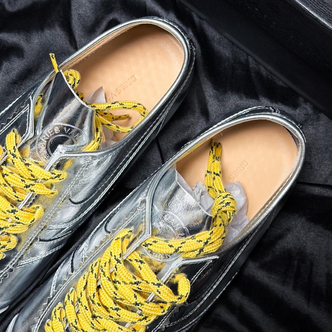 PK God Batch Dries Van Noten Suede Sneakers Liquid Silver review daty 02